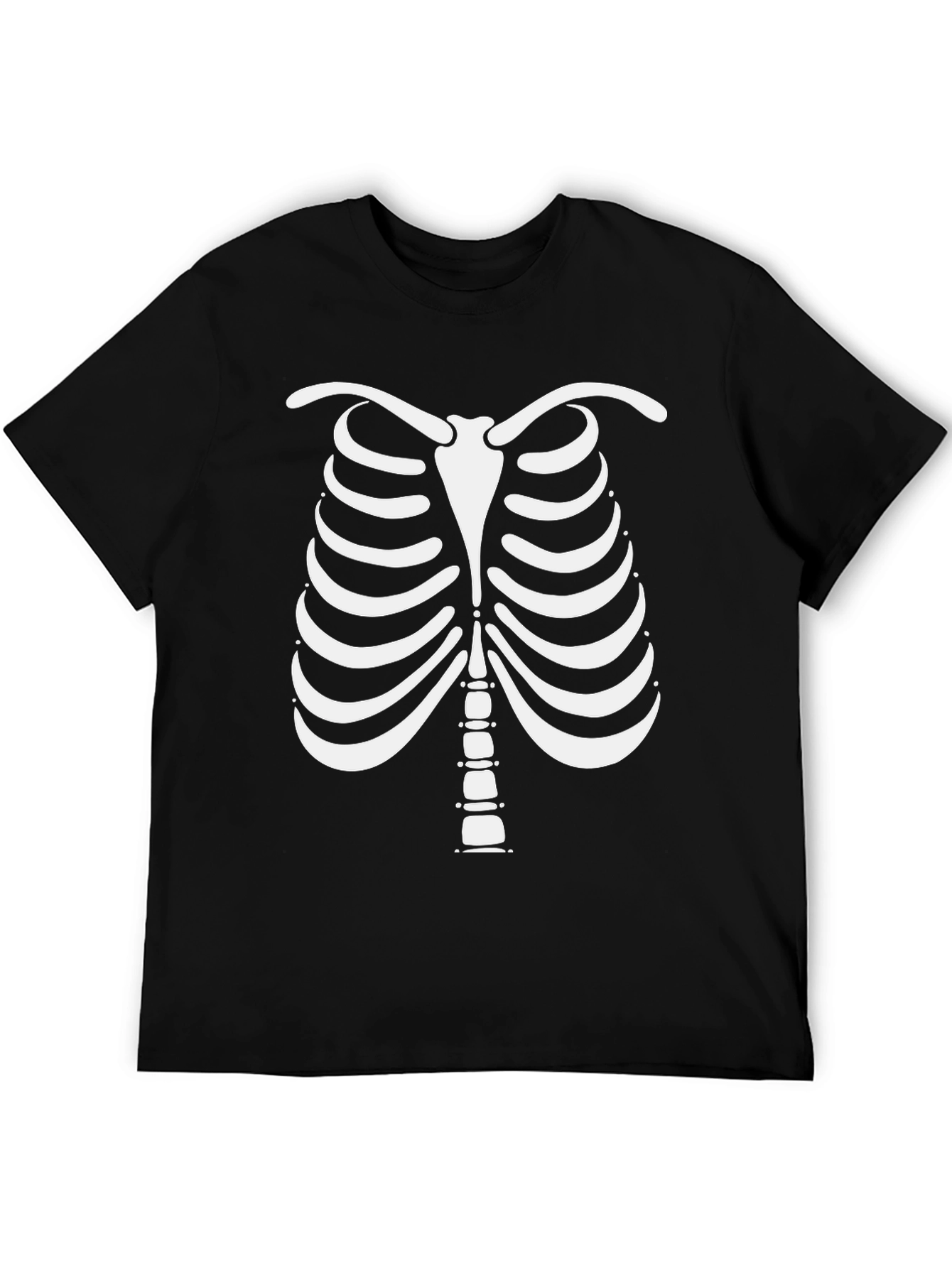 Skeleton Rib Cage Graphic Tee - Halloween Costume Shirt