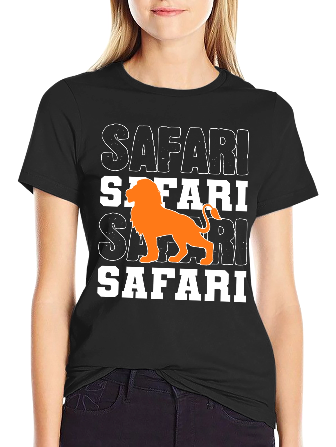 Safari Lion Graphic T-Shirt - Mens Black Tee