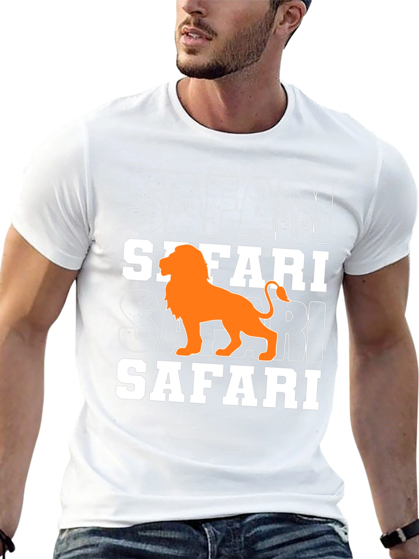 Safari Lion Graphic T-Shirt - Mens Black Tee