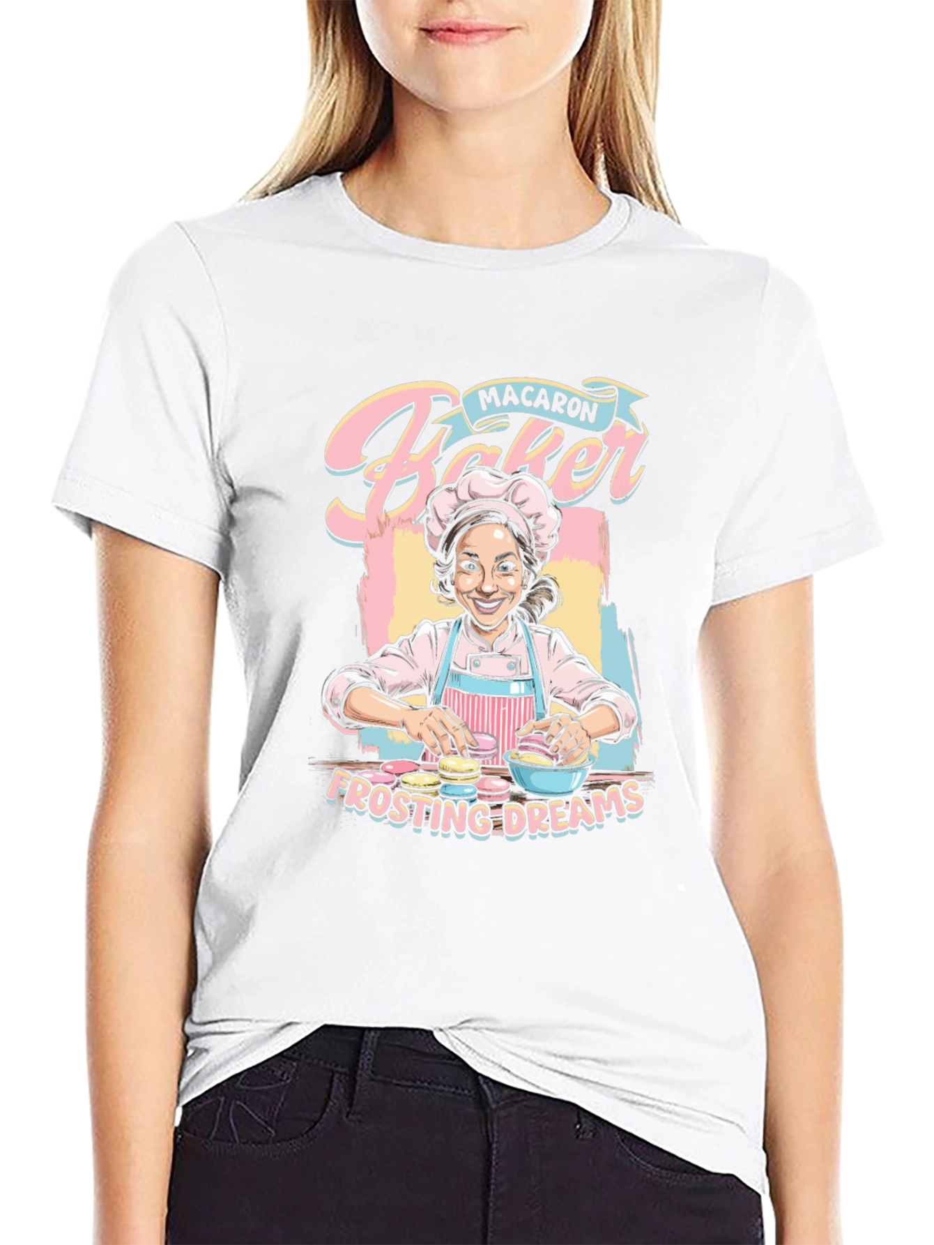 Macaron Baker T-Shirt - Frosting Dreams Graphic Tee