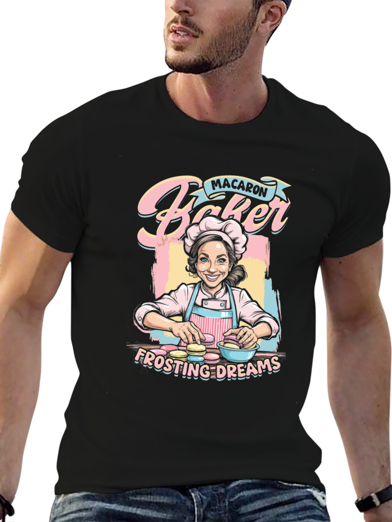 Macaron Baker T-Shirt - Frosting Dreams Graphic Tee