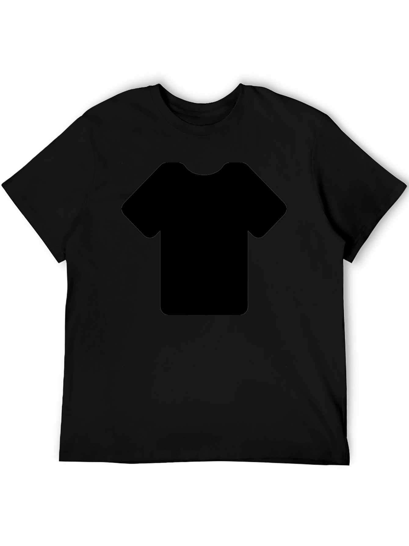 Plain Black Crew Neck Short Sleeve T-Shirt