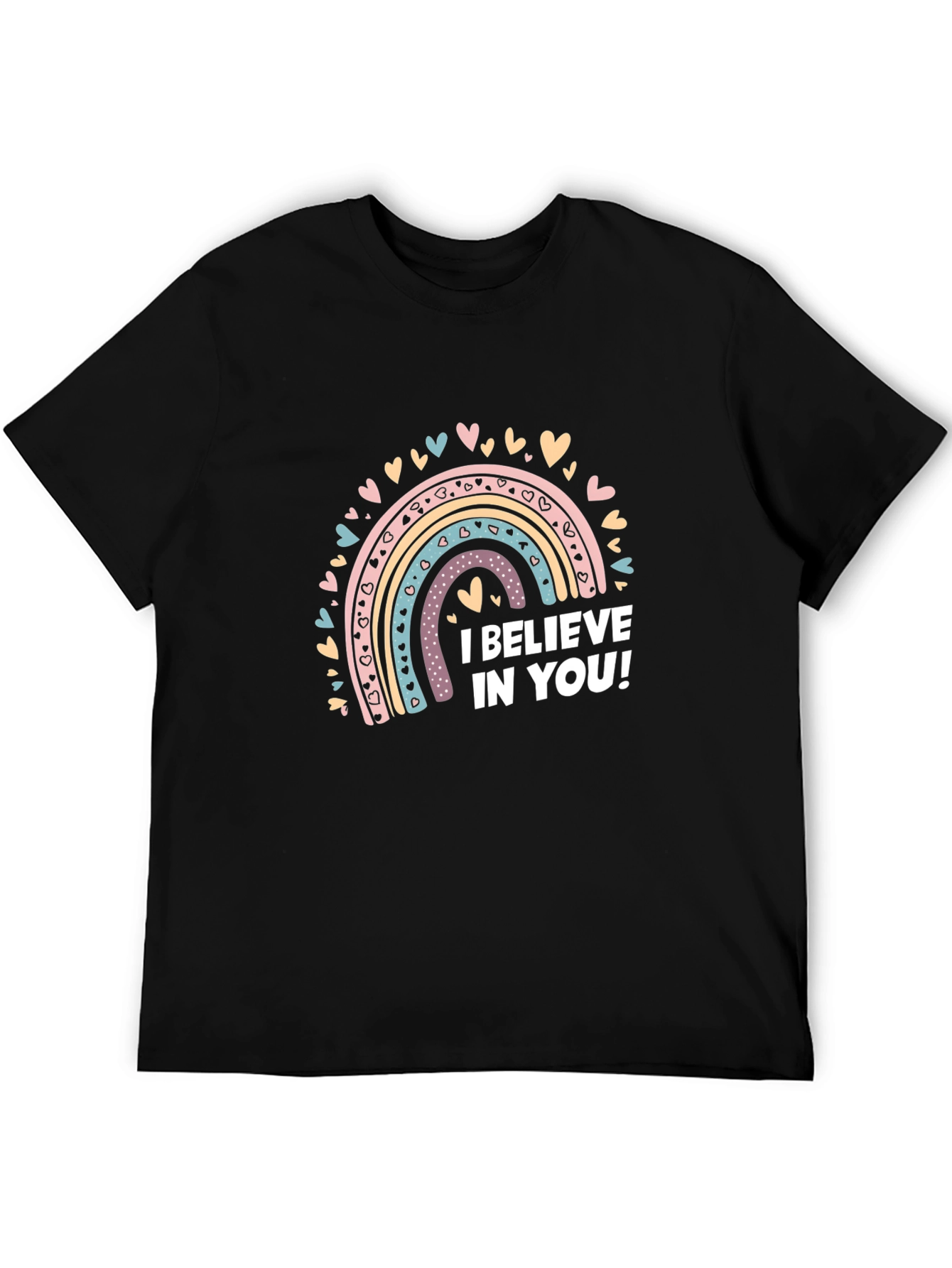 Believe In You Rainbow Heart Graphic Tee