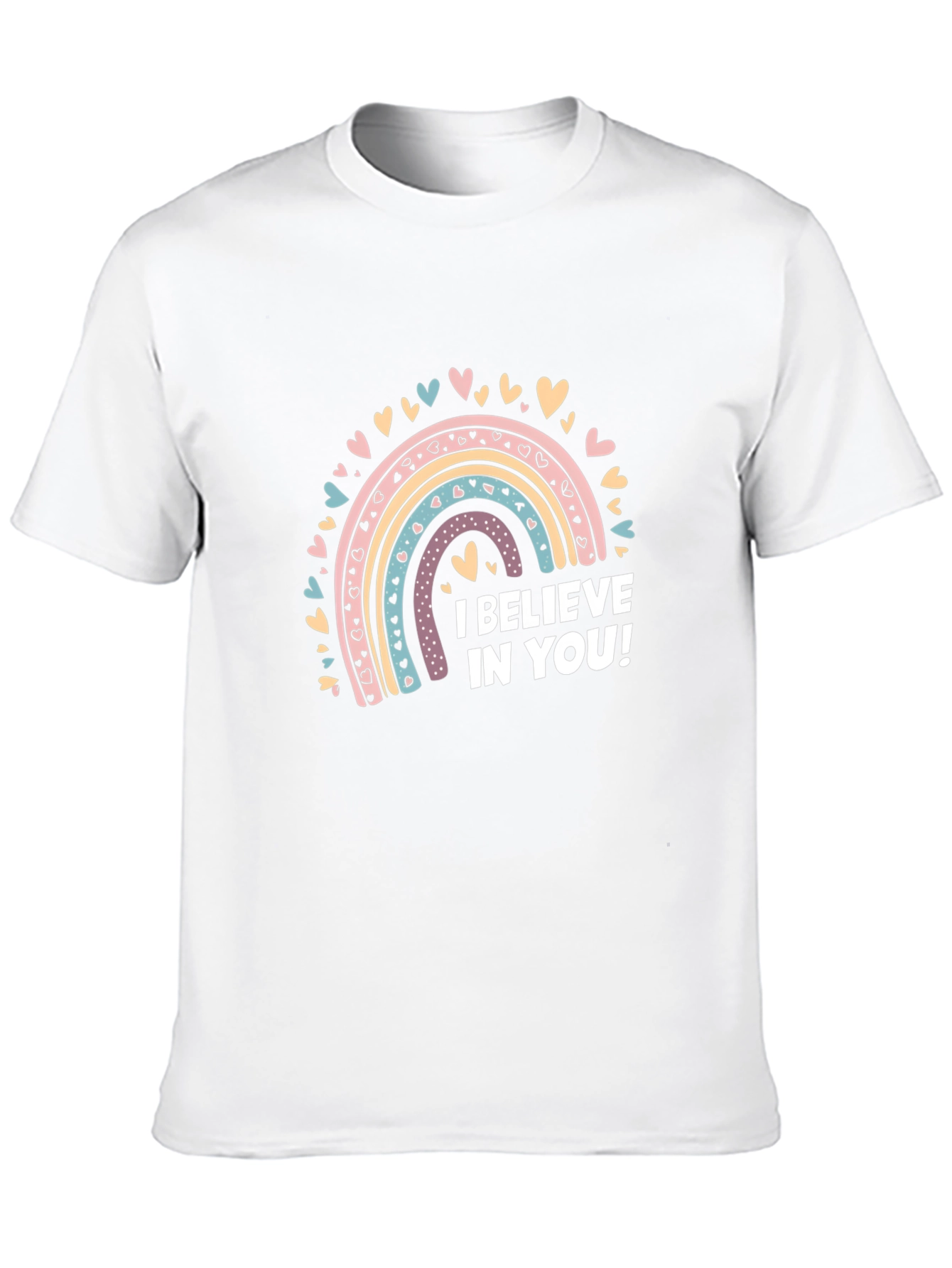 Believe In You Rainbow Heart Graphic Tee