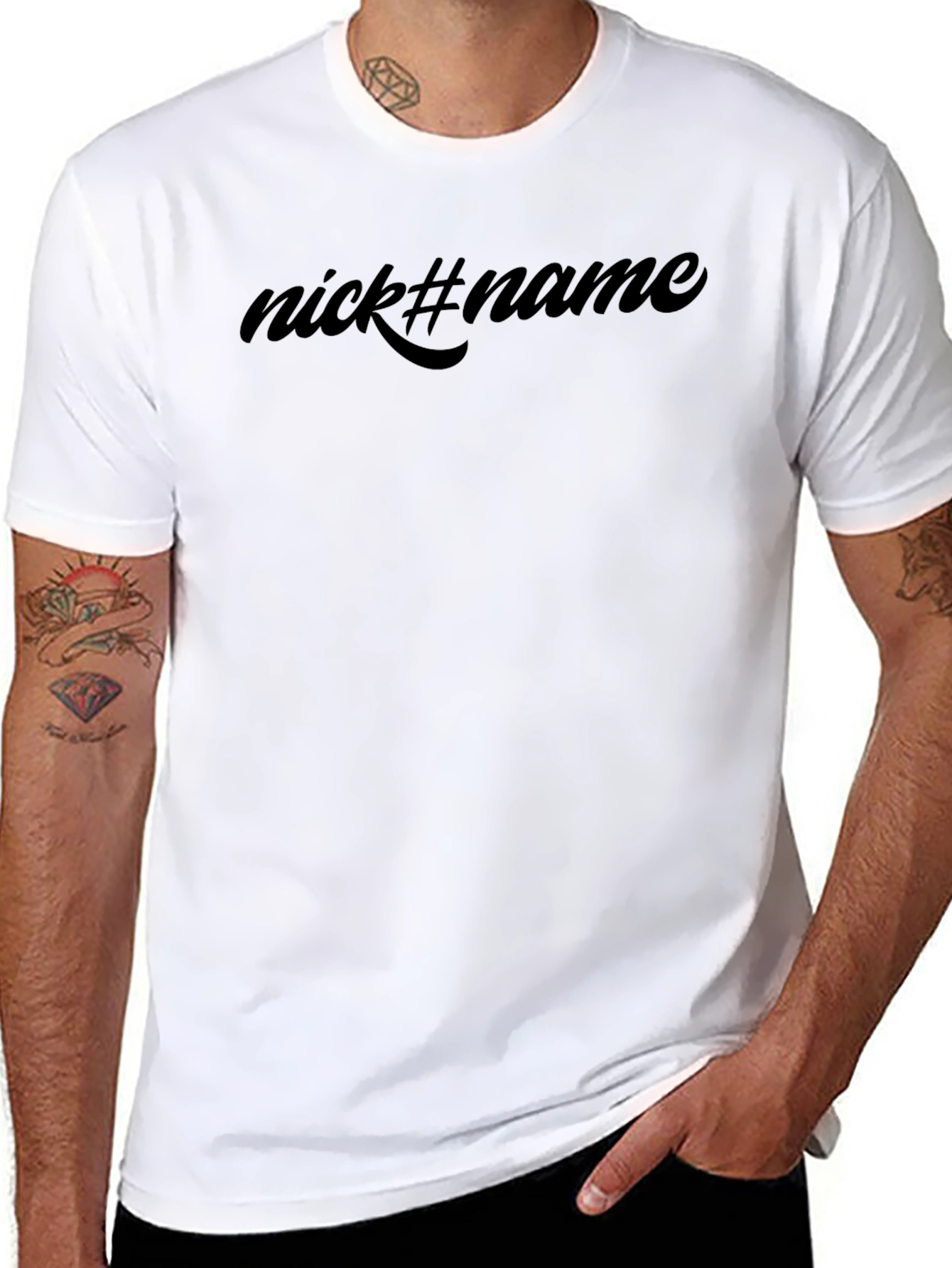 Nick#Name Black Graphic Tee - Soft Cotton Casual Wear