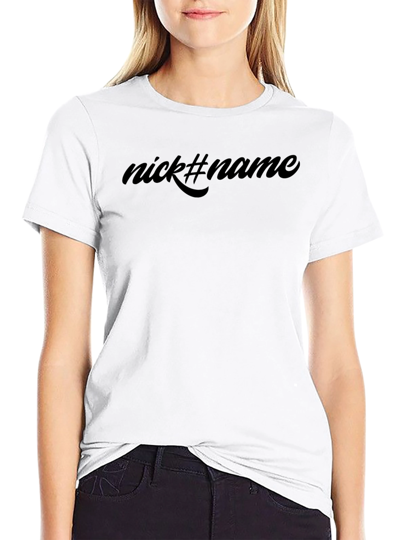 Nick#Name Black Graphic Tee - Soft Cotton Casual Wear