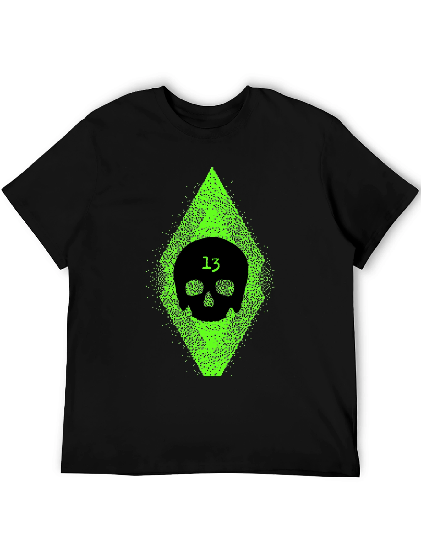 Skull 13 Graphic Tee - Black Cotton Comfort