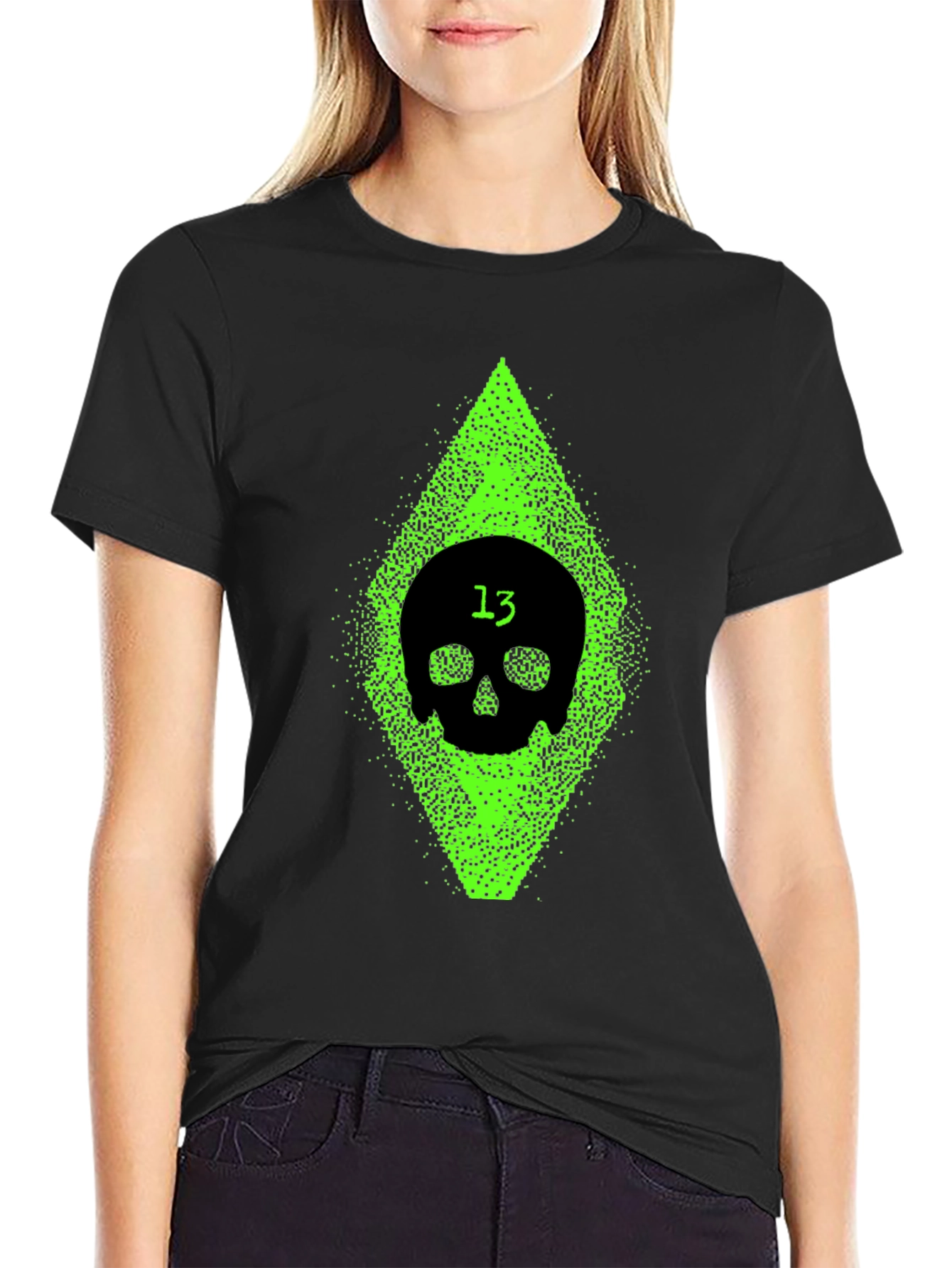 Skull 13 Graphic Tee - Black Cotton Comfort