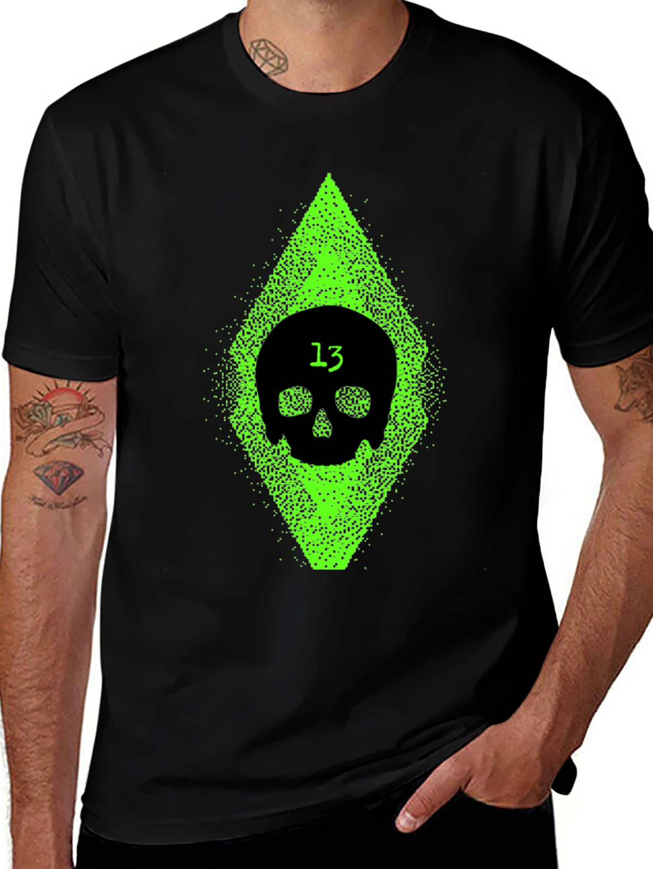 Skull 13 Graphic Tee - Black Cotton Comfort