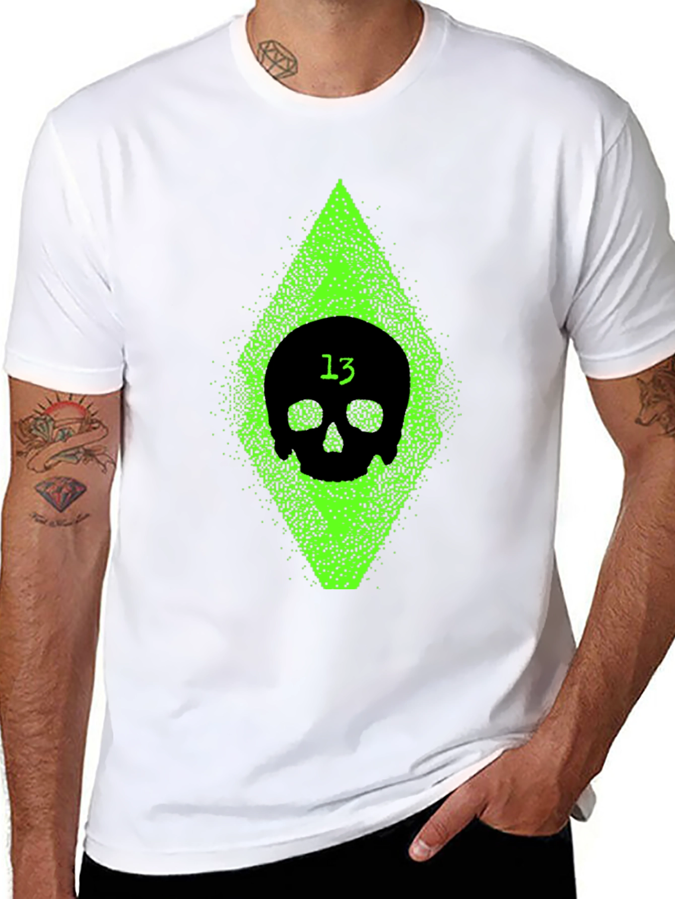 Skull 13 Graphic Tee - Black Cotton Comfort