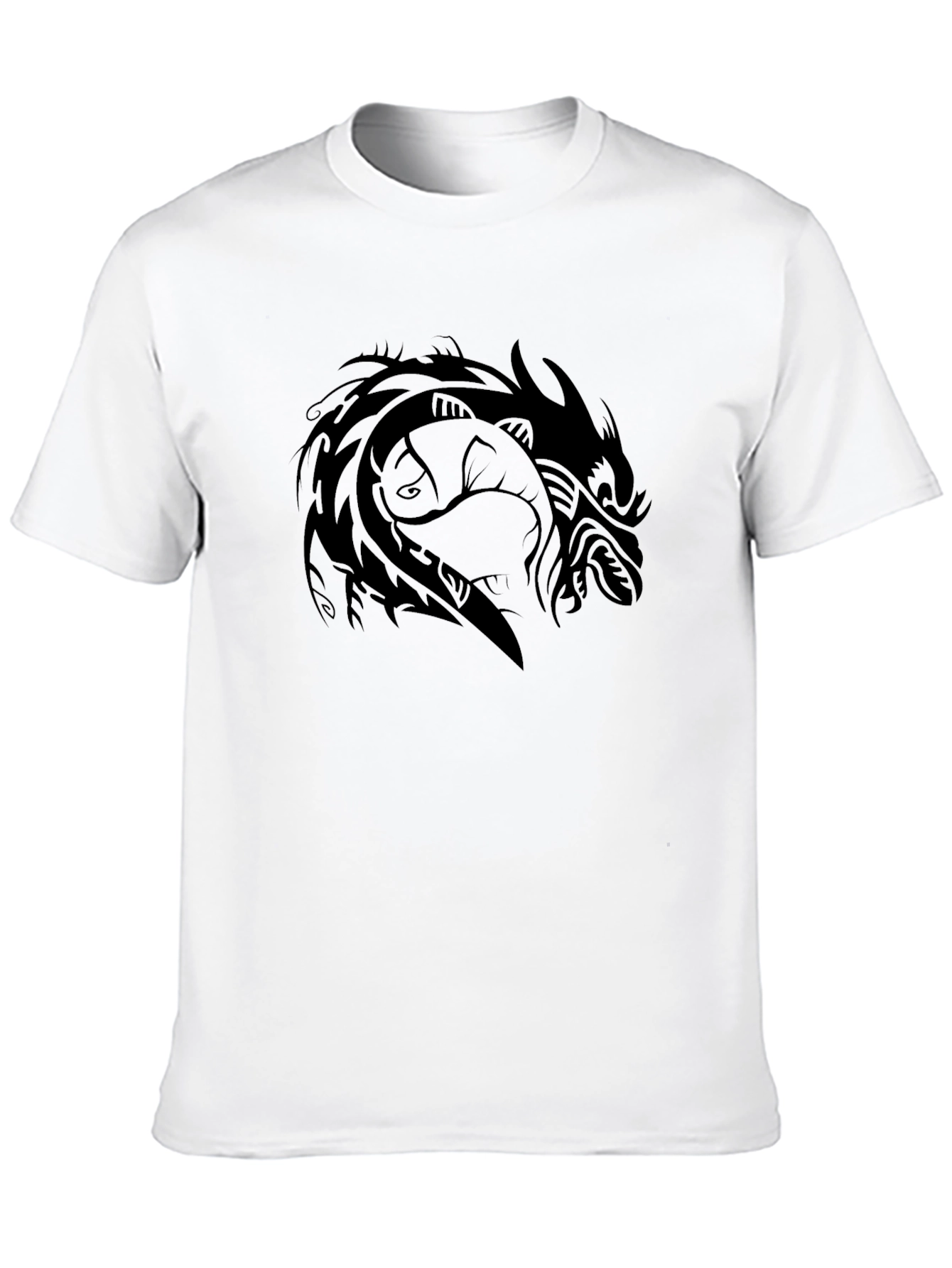 Tribal Dragon Graphic Tee - Black