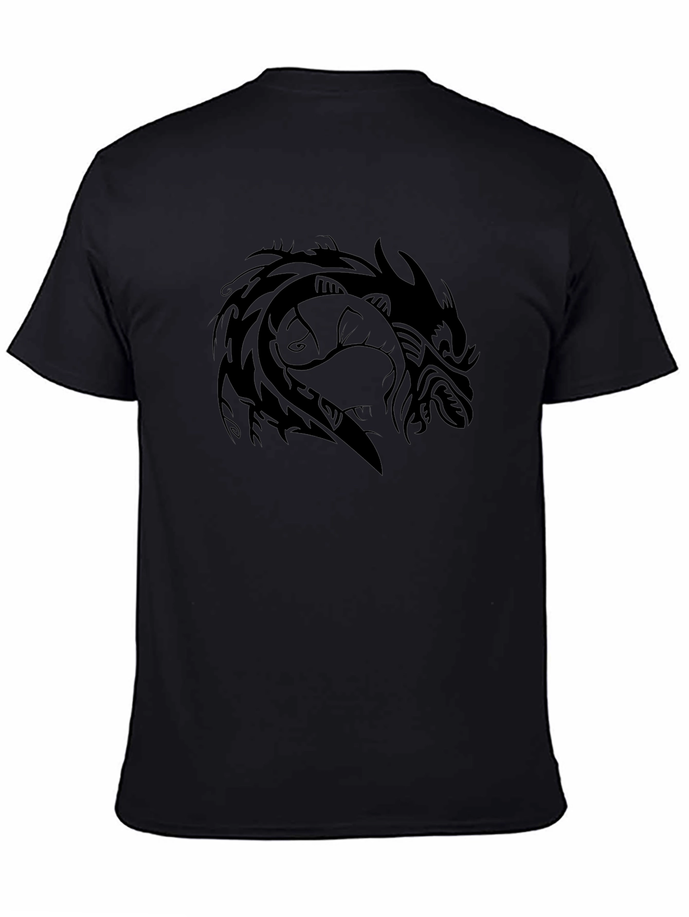 Tribal Dragon Graphic Tee - Black