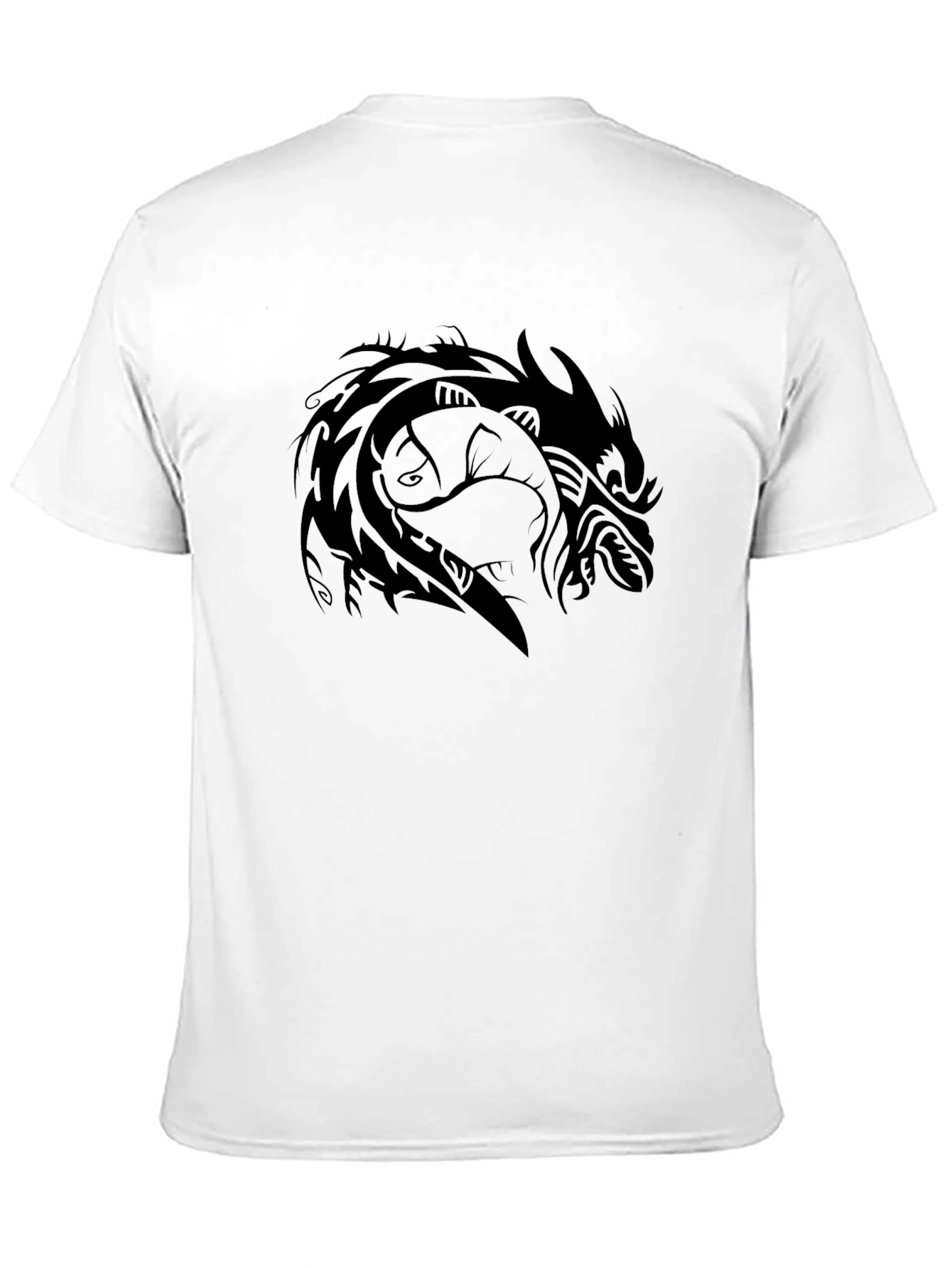 Tribal Dragon Graphic Tee - Black