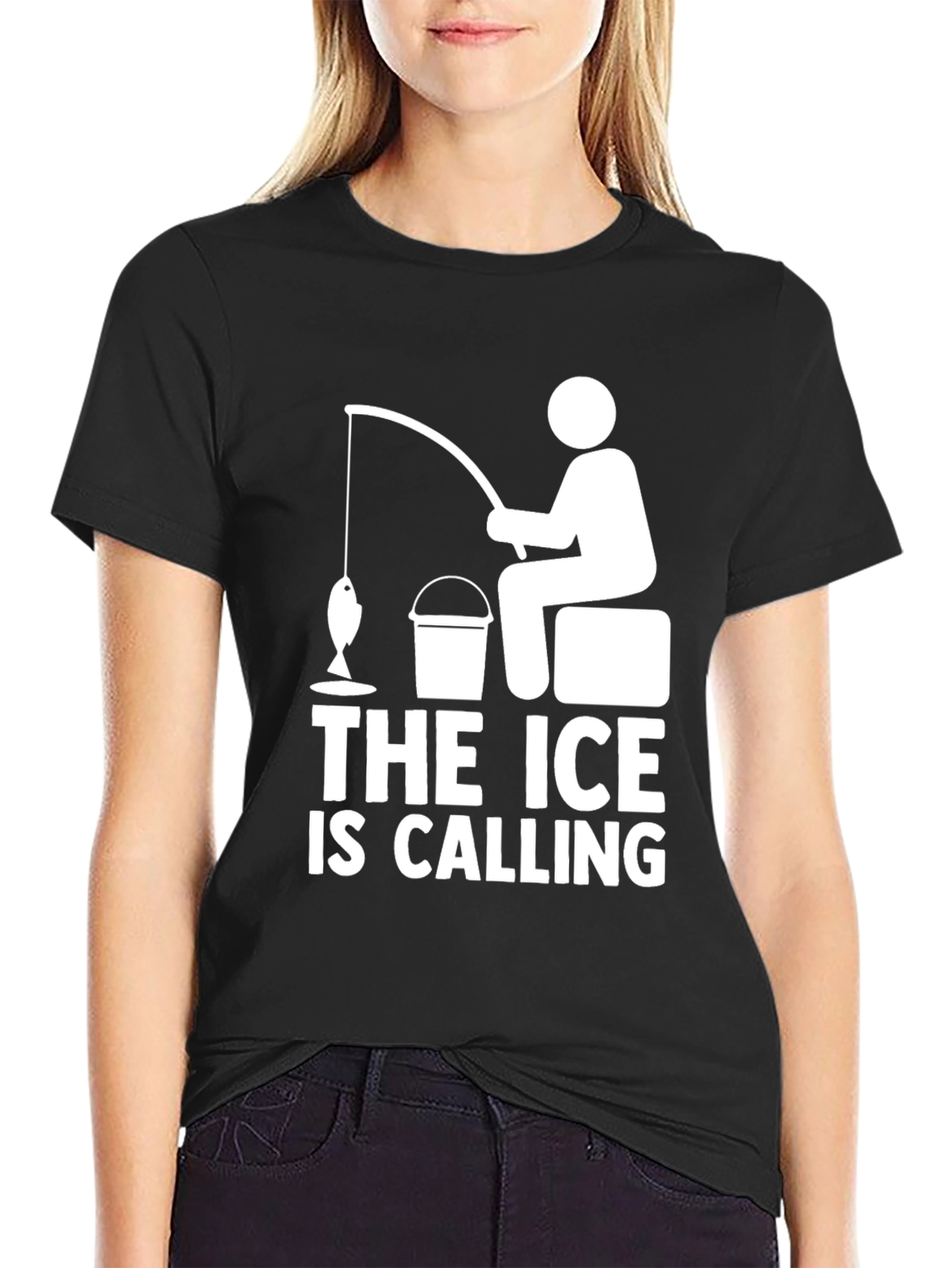 The Ice is Calling T-Shirt Funny Fisherman Tee