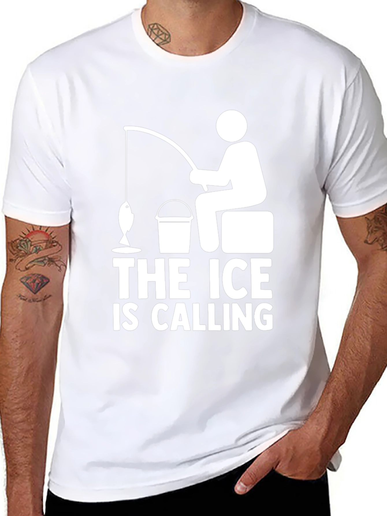 The Ice is Calling T-Shirt Funny Fisherman Tee