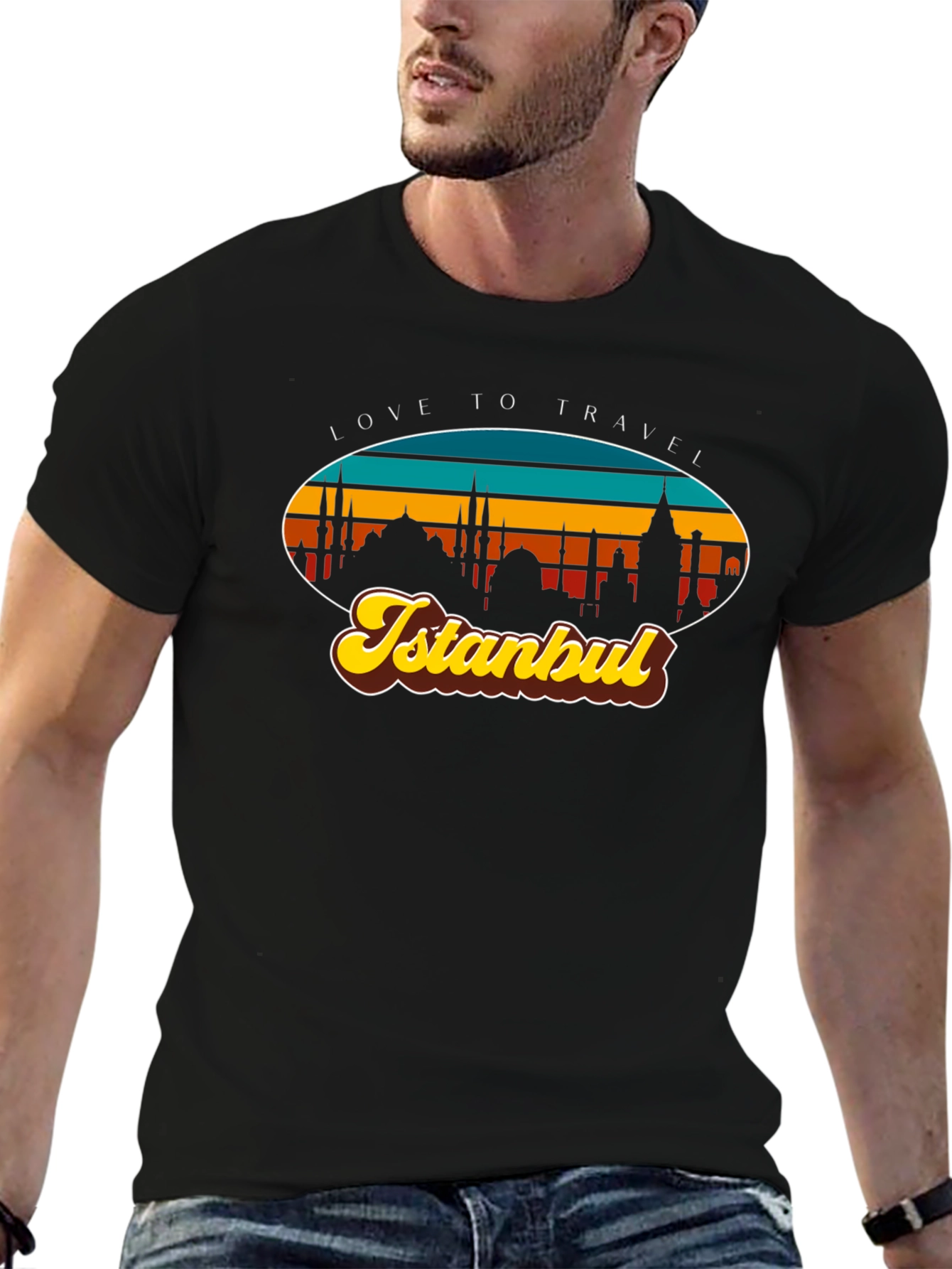 Istanbul Travel T-Shirt - Retro Skyline Design
