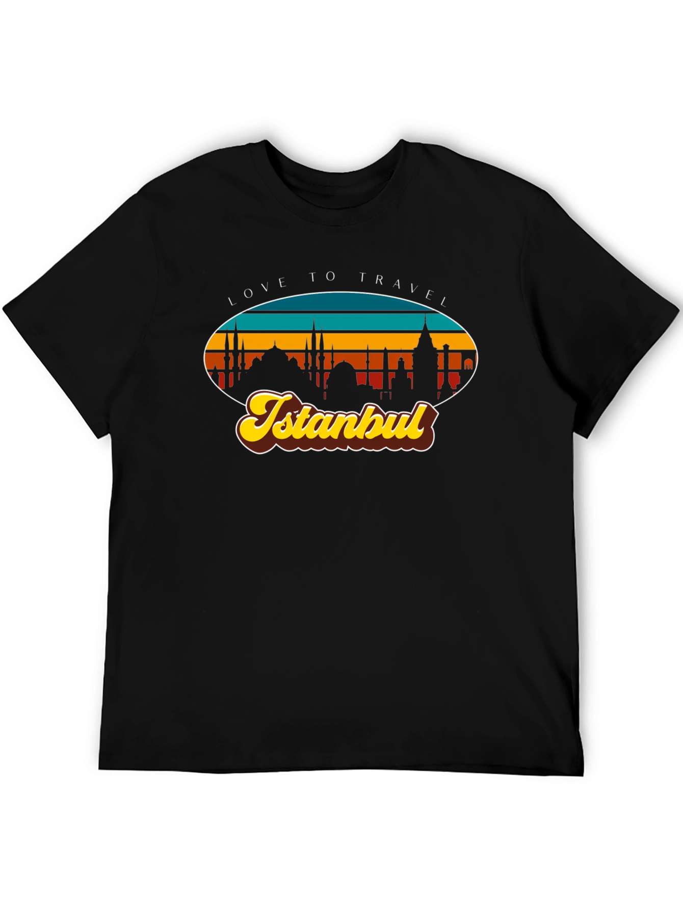 Istanbul Travel T-Shirt - Retro Skyline Design