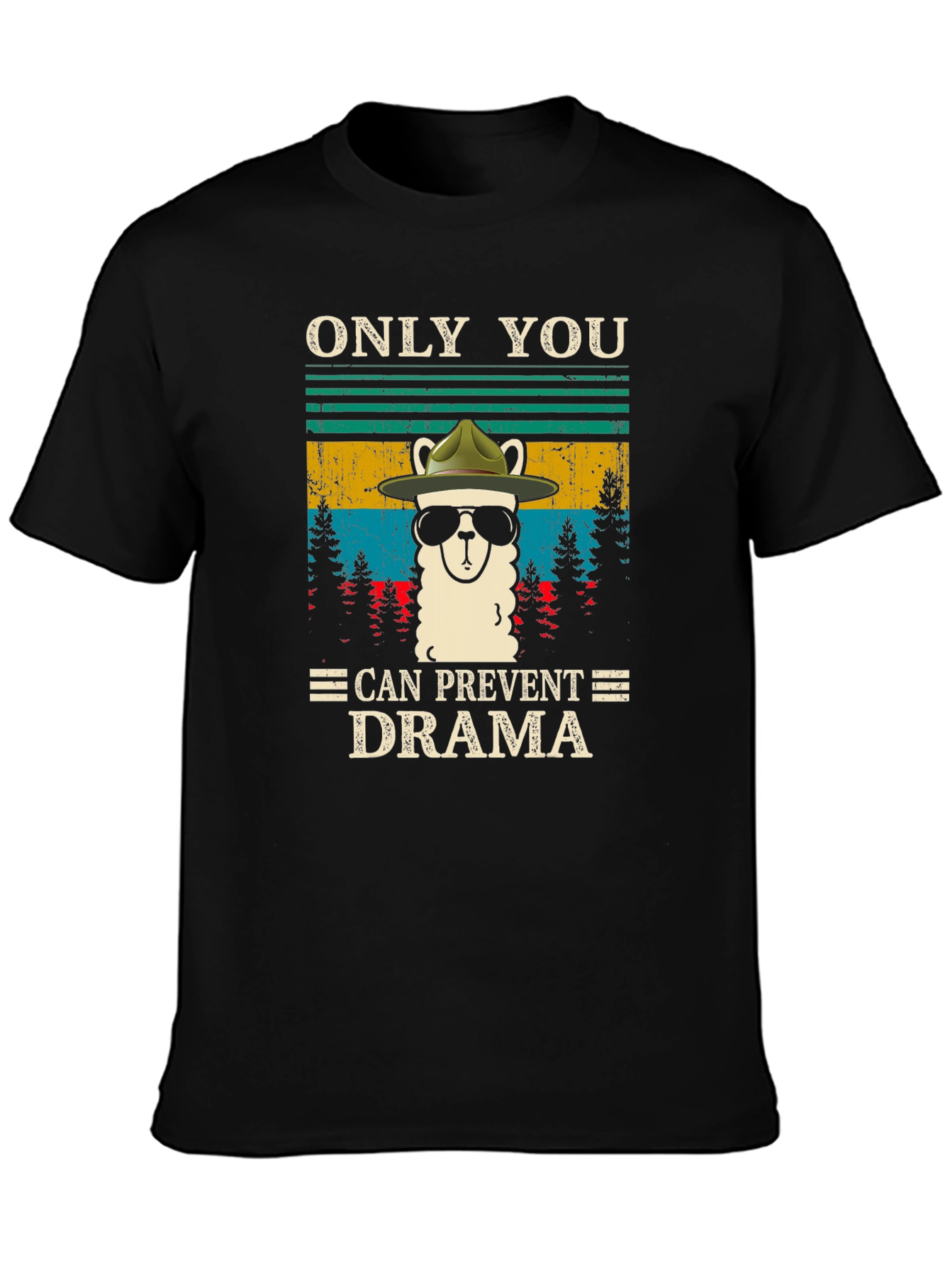 Funny Llama Forest Ranger T-Shirt