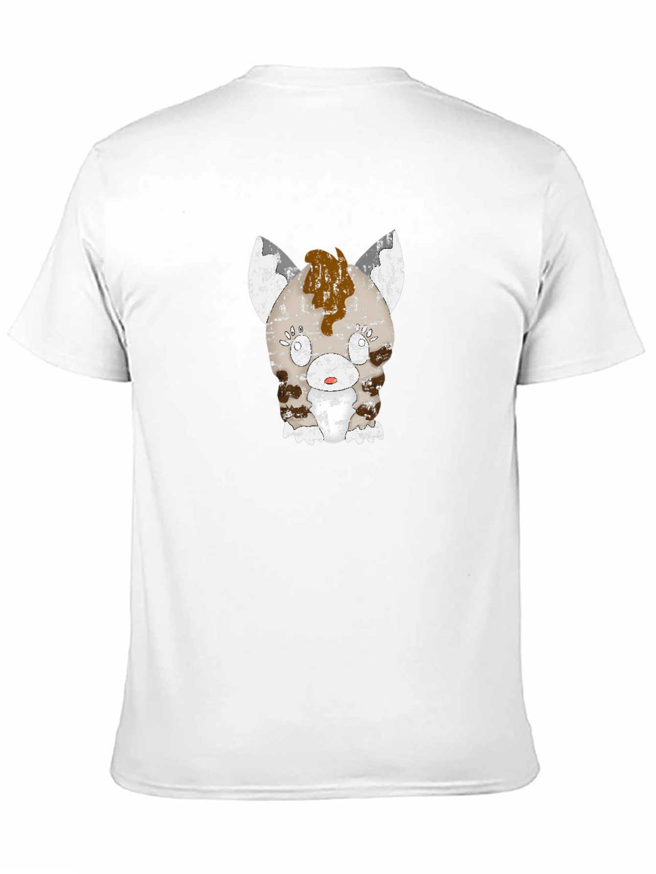 Distressed Cartoon Cat Graphic Tee