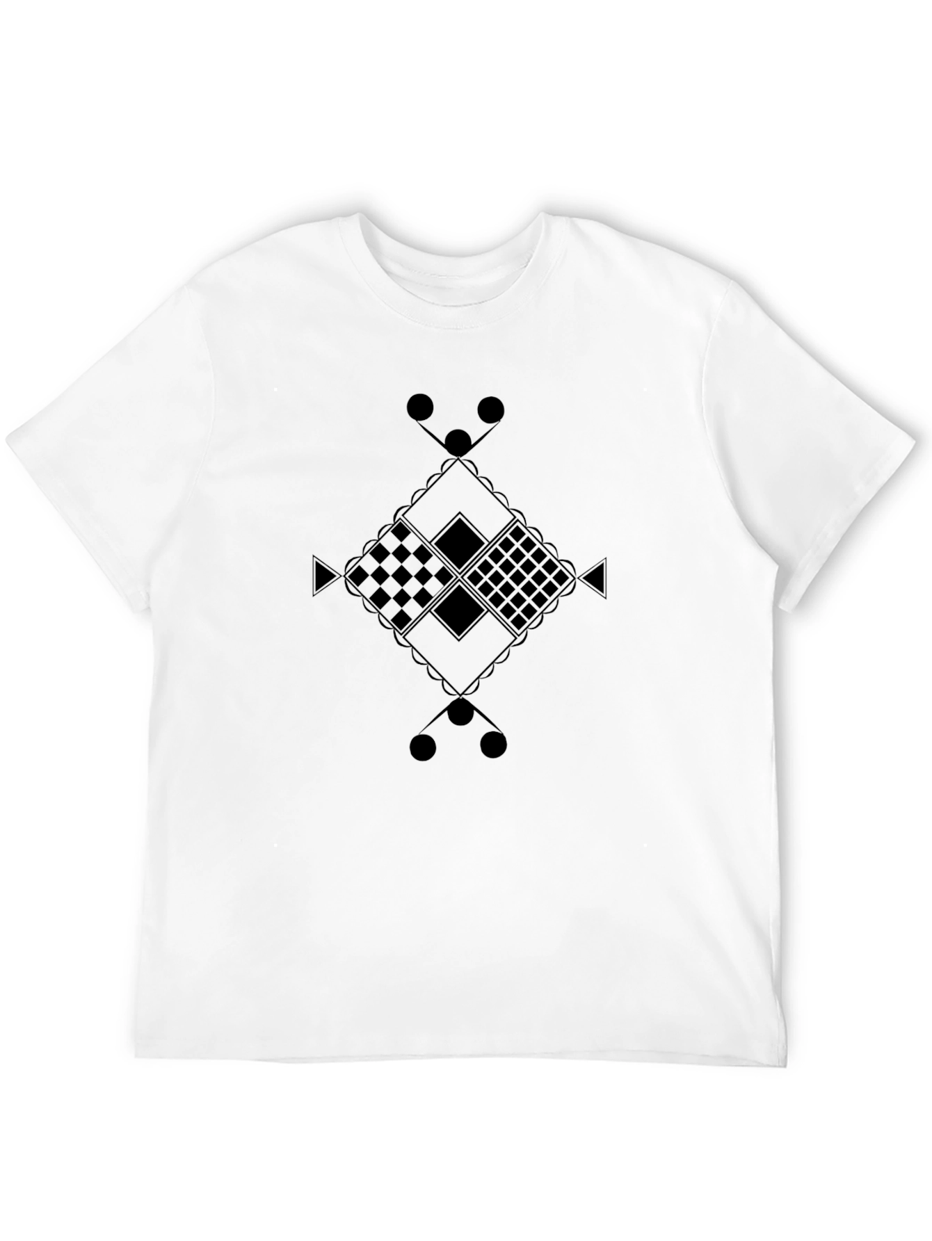 Abstract Geometric Design Black T-Shirt