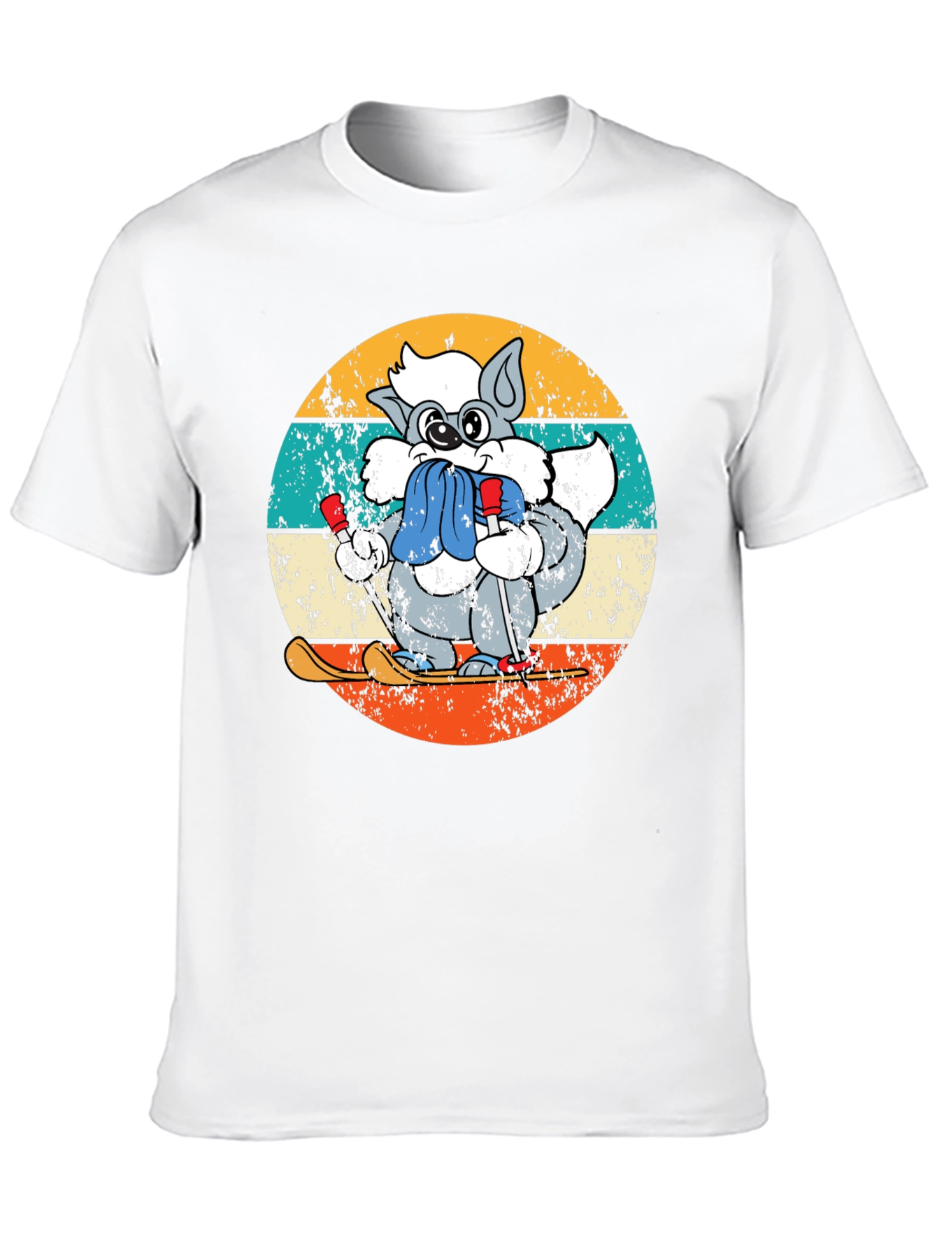 Retro Ski Raccoon T-Shirt