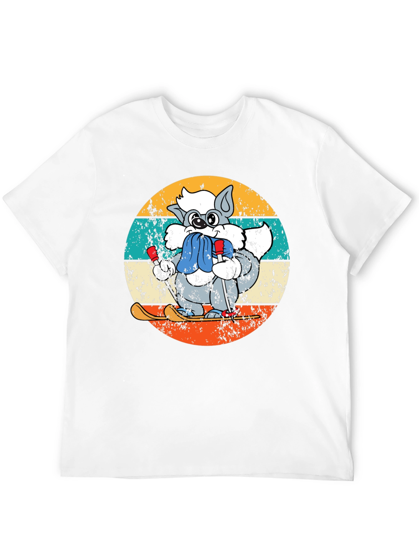 Retro Ski Raccoon T-Shirt