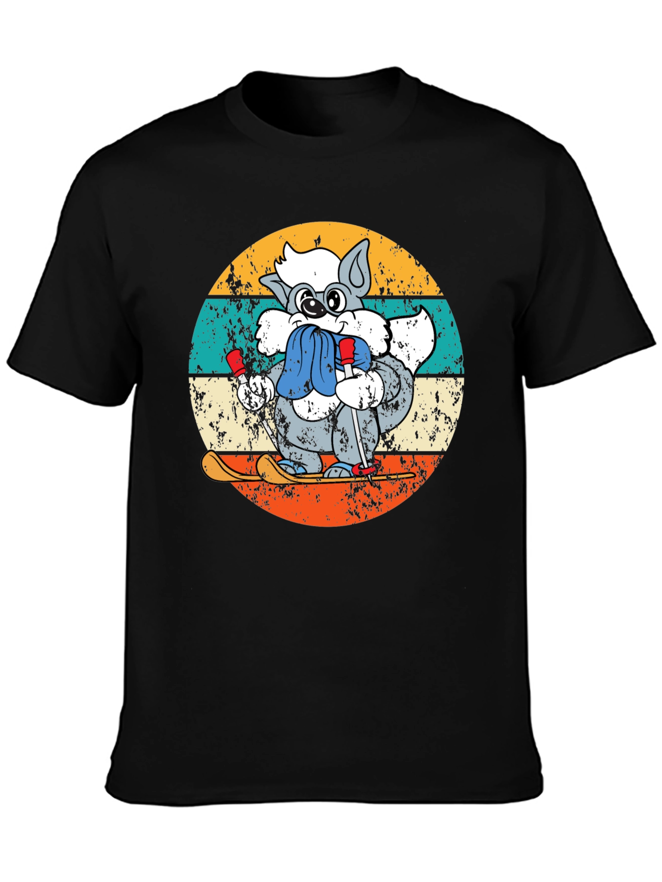 Retro Ski Raccoon T-Shirt