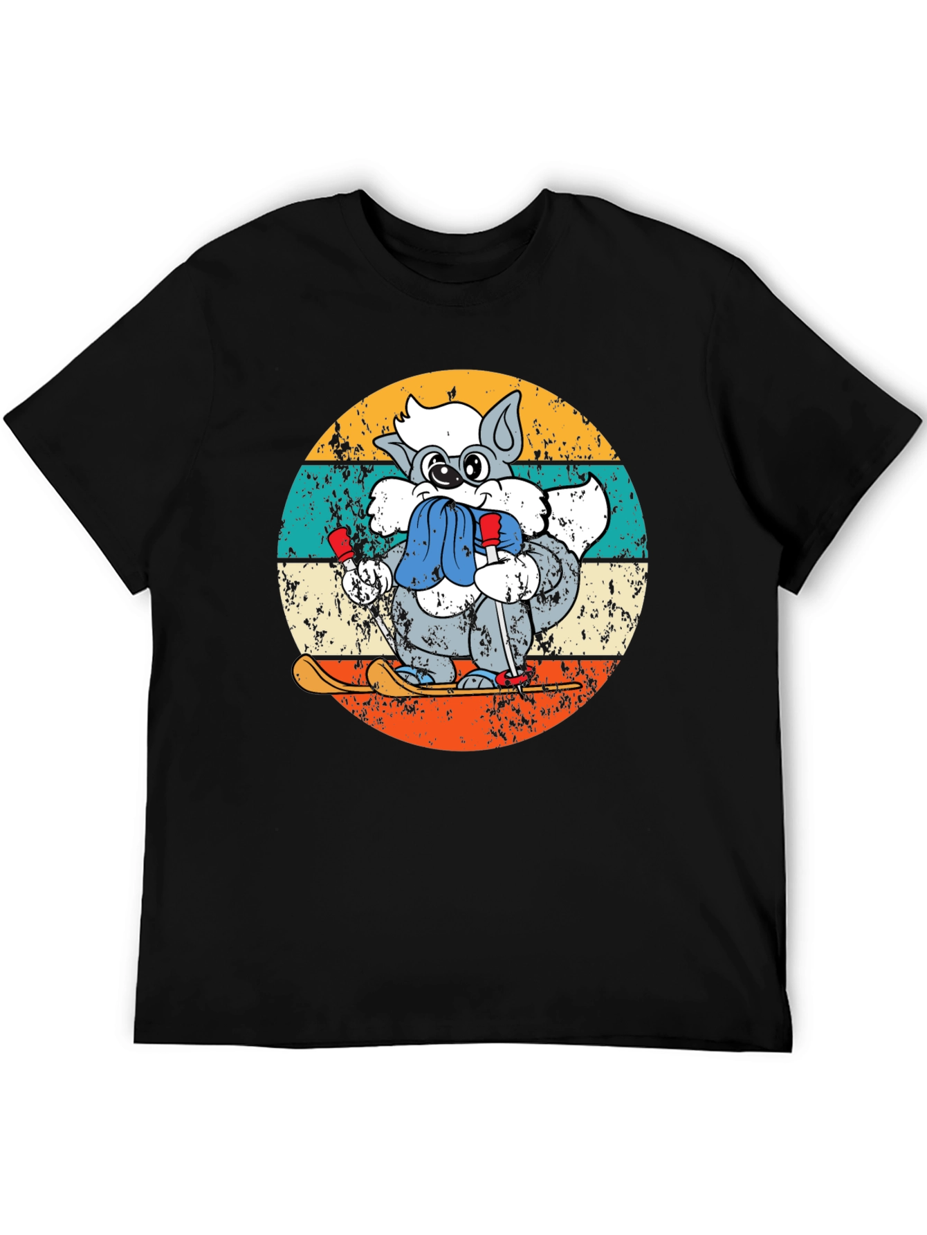 Retro Ski Raccoon T-Shirt