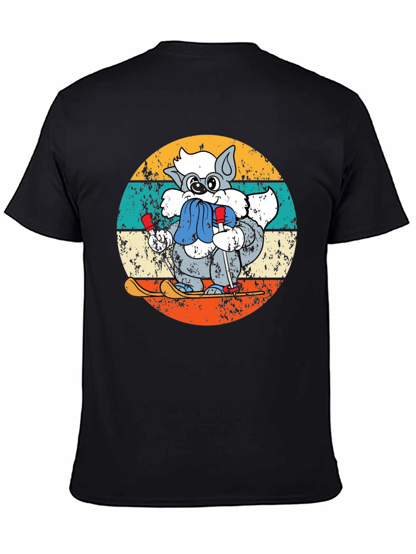 Retro Ski Raccoon T-Shirt