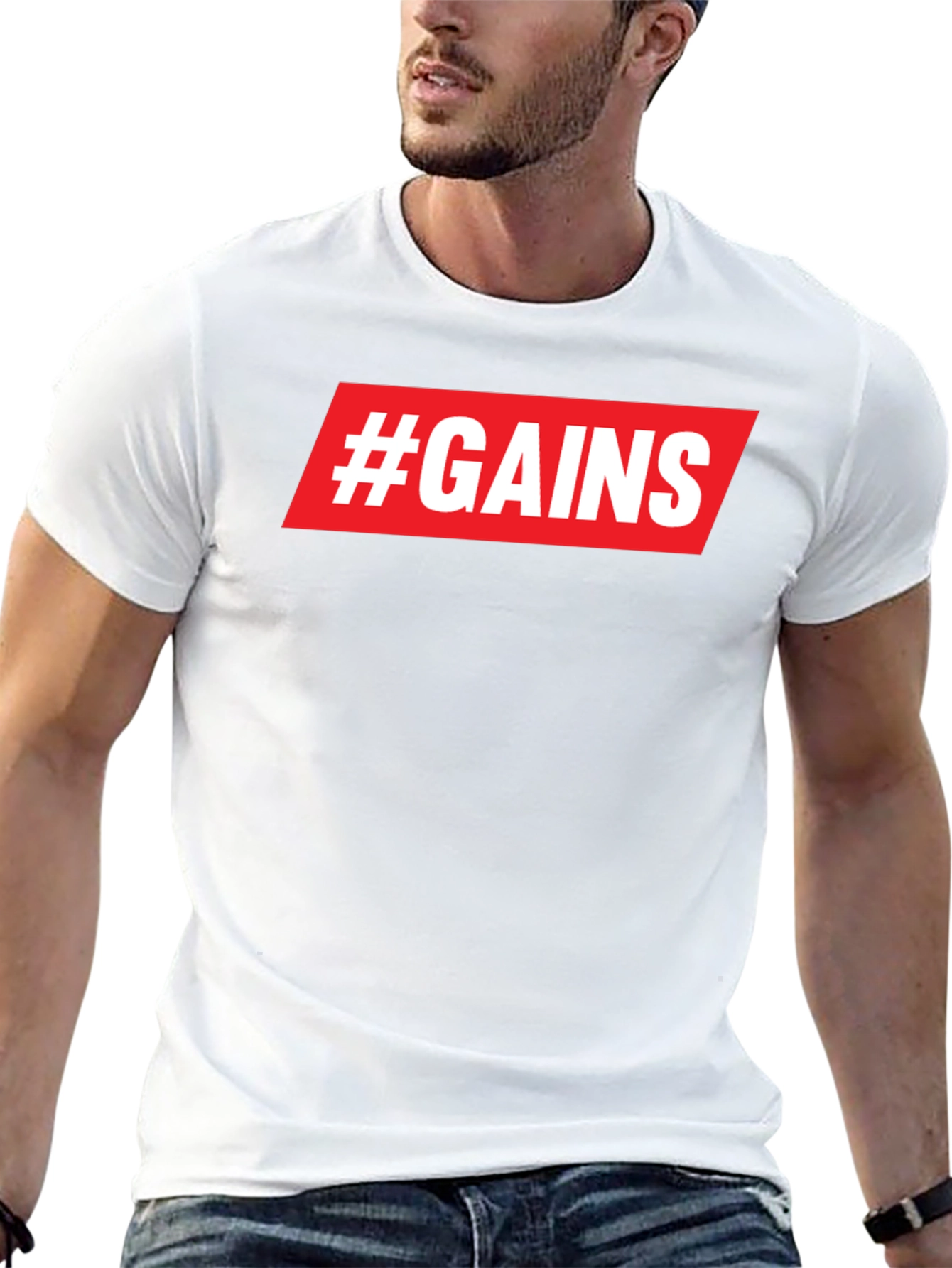 #GAINS Graphic Tee - Gym & Fitness Shirt