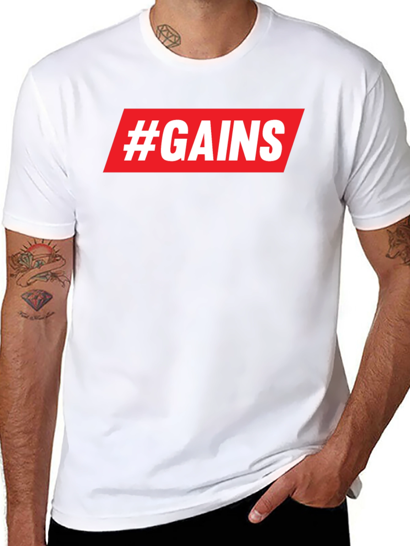 #GAINS Graphic Tee - Gym & Fitness Shirt