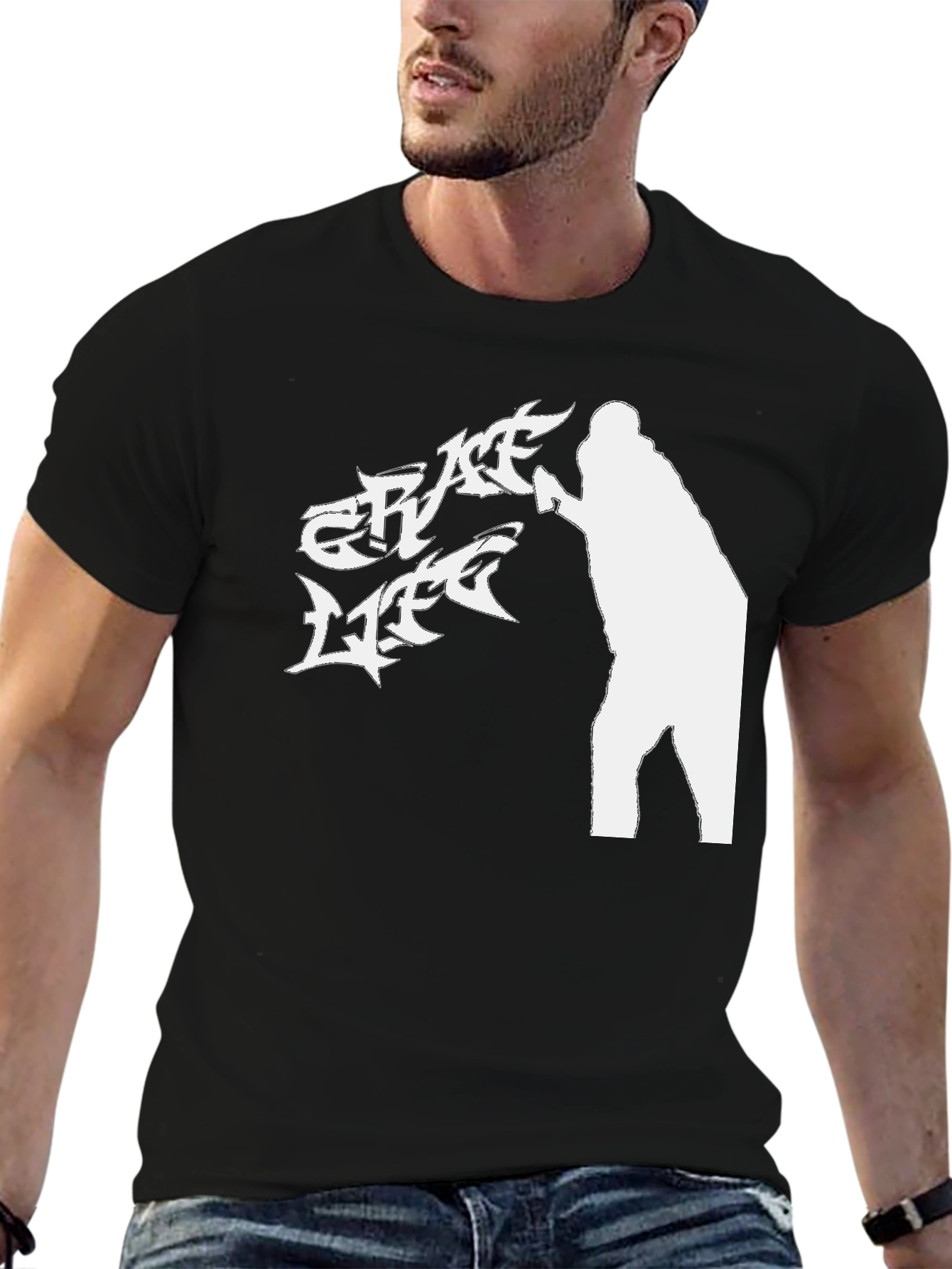 Crate Life Graphic Tee - Black Cotton Casual