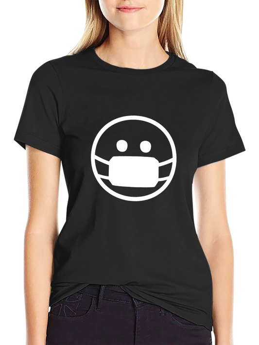 Masked Face Graphic Tee - Stylish Comfort