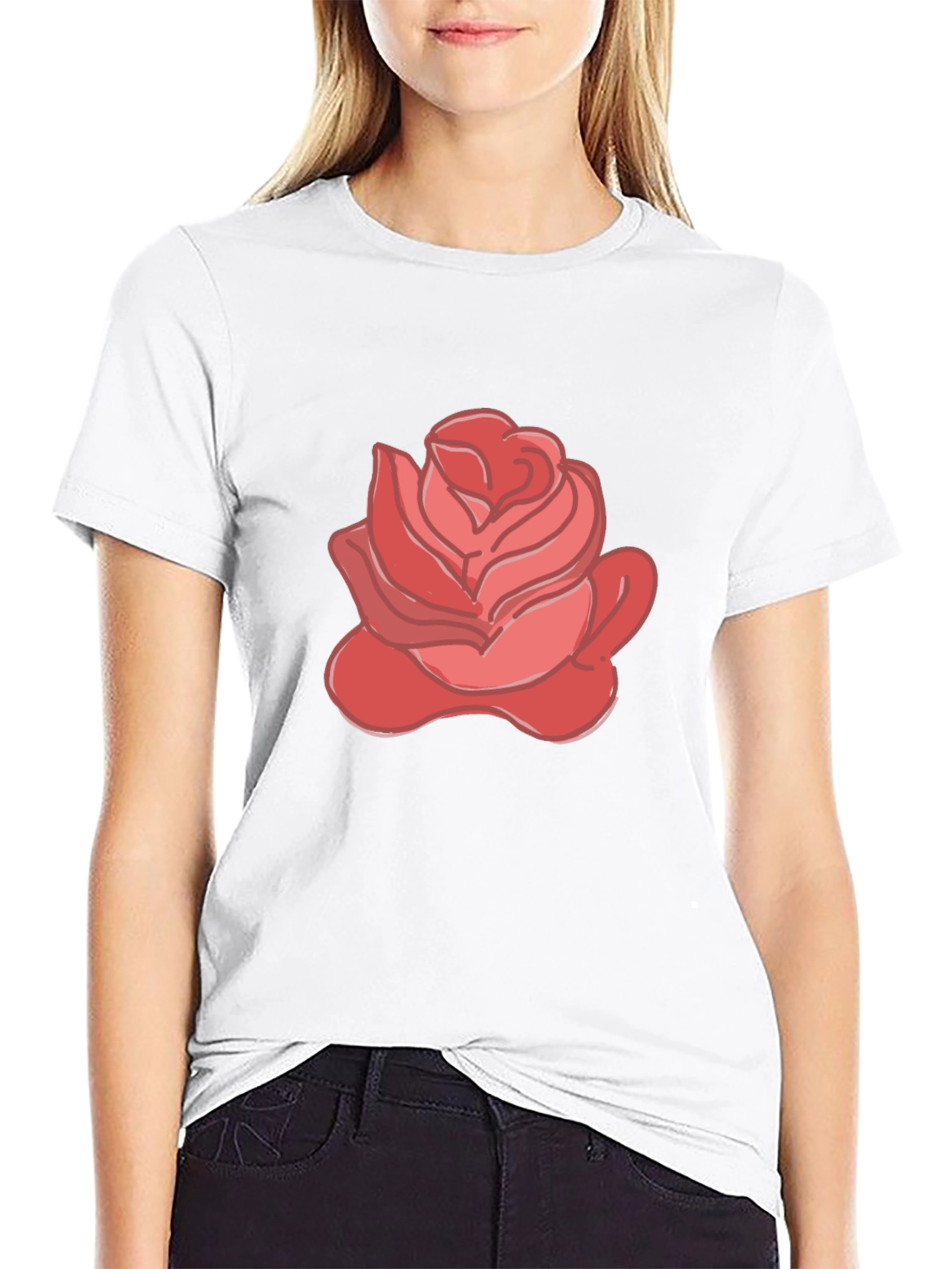 Rose Graphic Black Tee