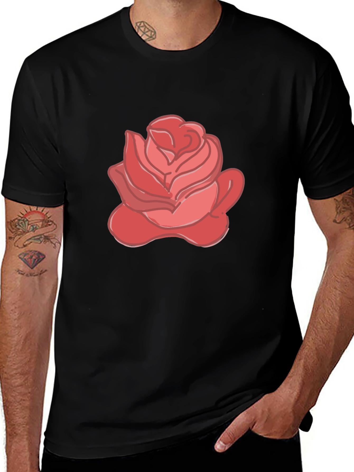 Rose Graphic Black Tee