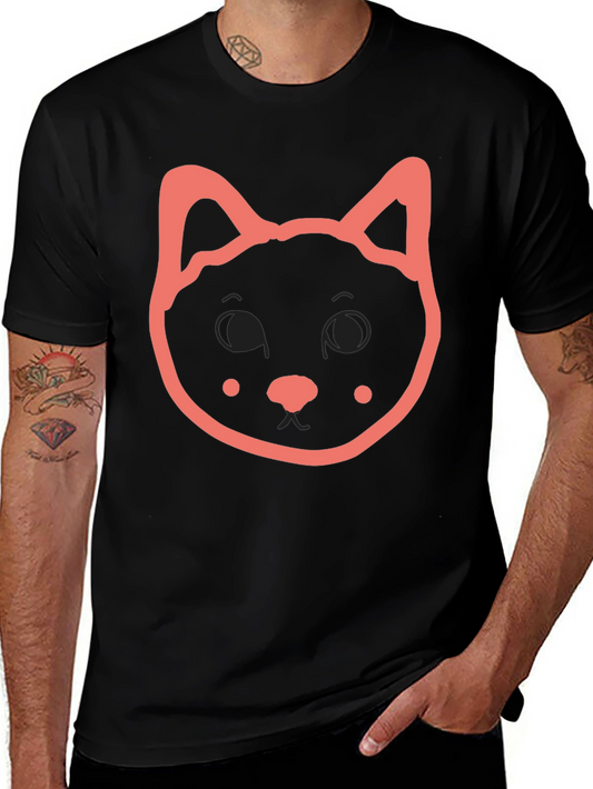 Cute Cat Graphic Black T-Shirt