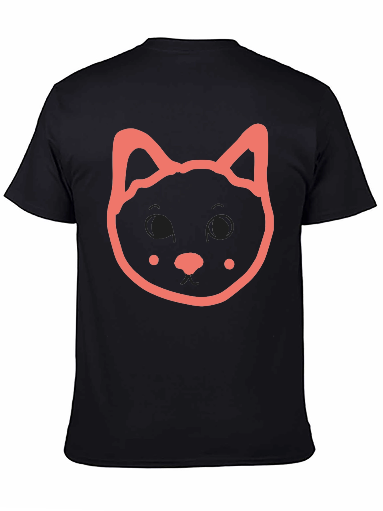 Cute Cat Graphic Black T-Shirt