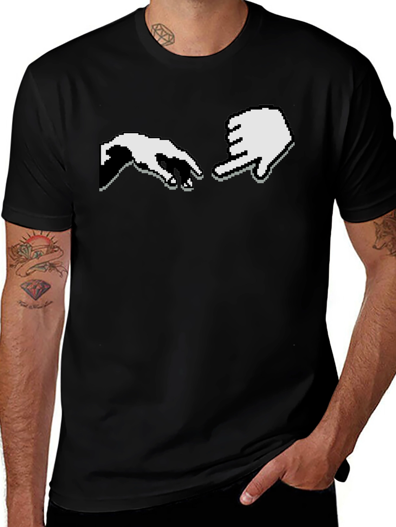 Pixel Hand T-Shirt - Retro Gaming Style Tee