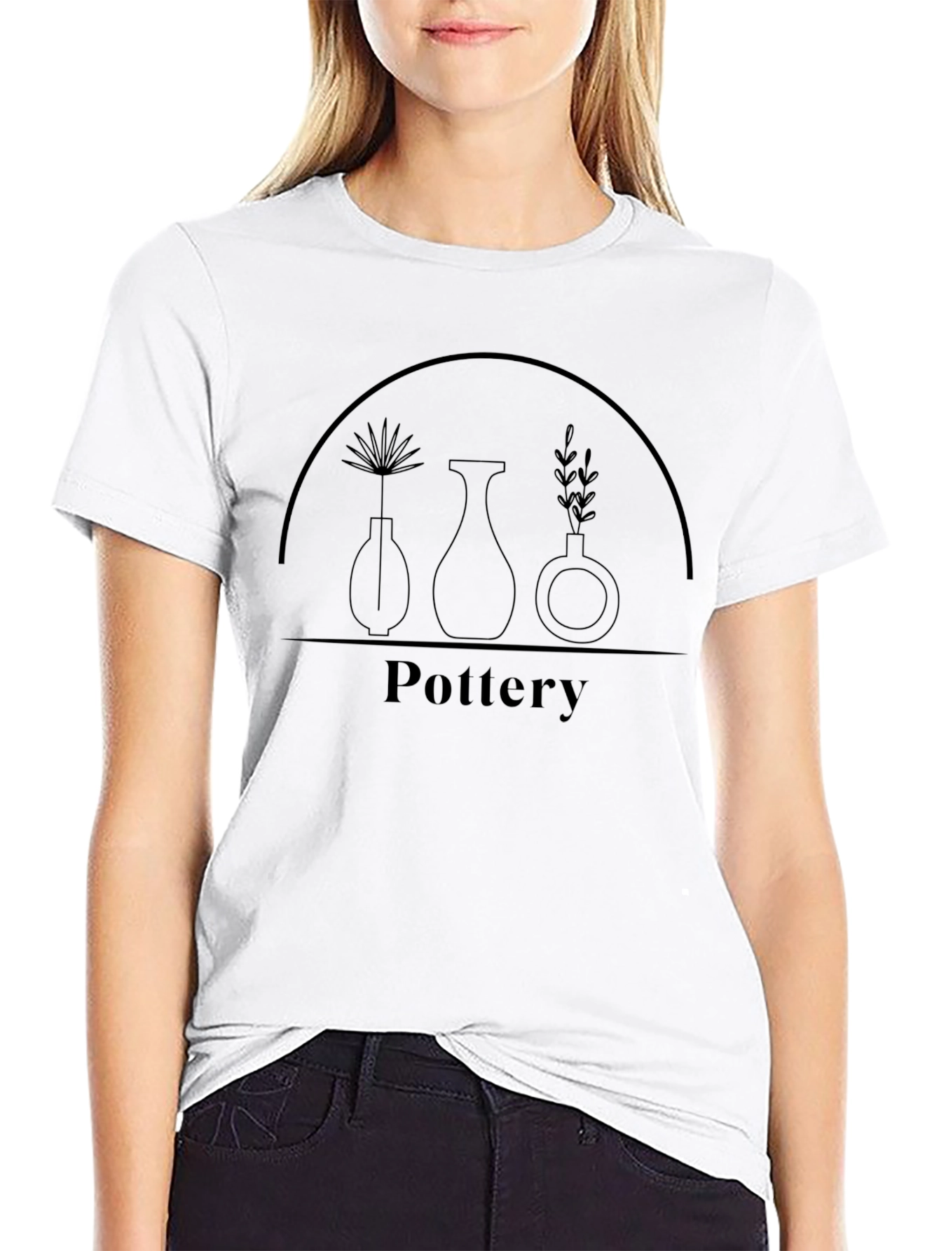 Pottery Graphic Tee - Artistic Black T-Shirt