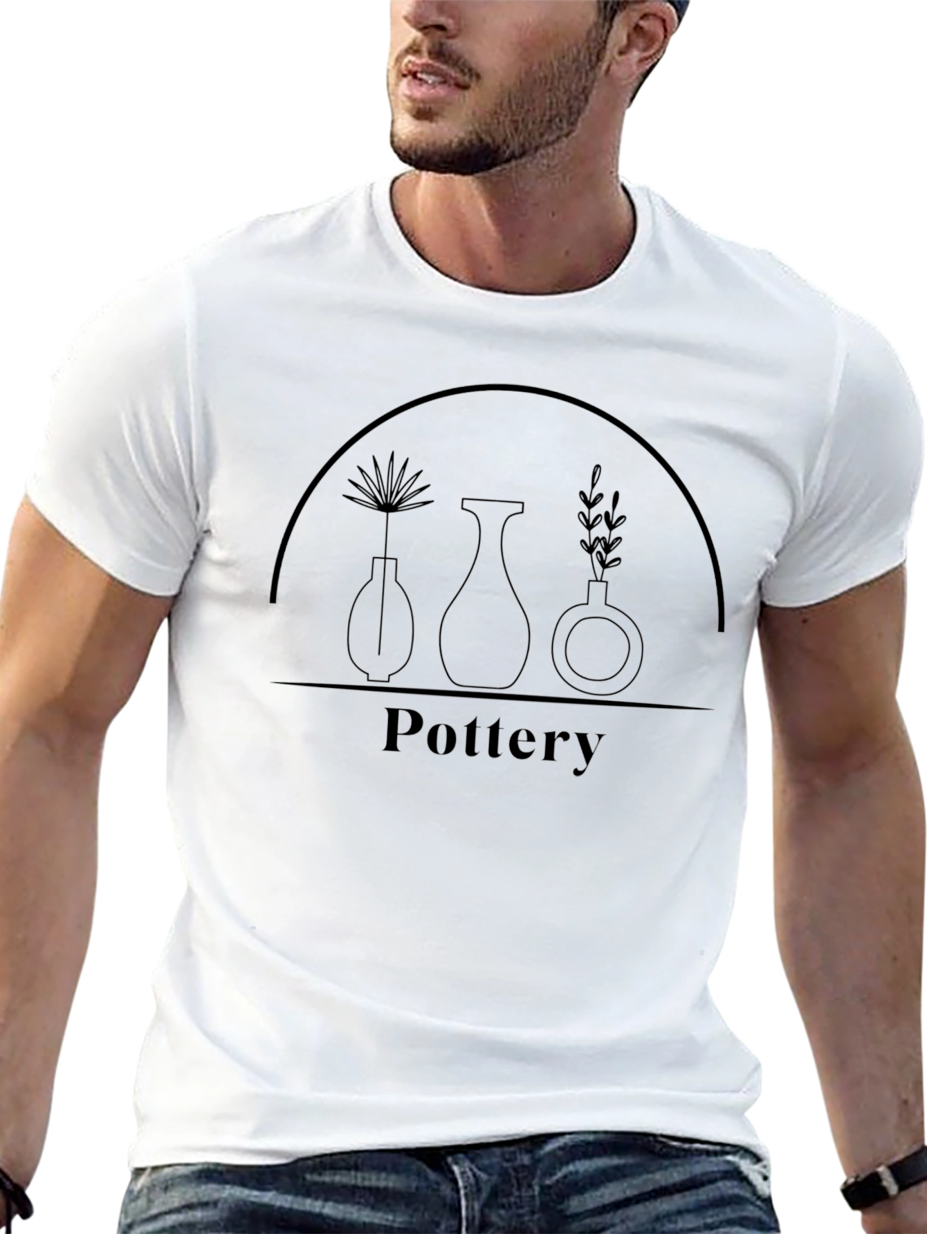 Pottery Graphic Tee - Artistic Black T-Shirt