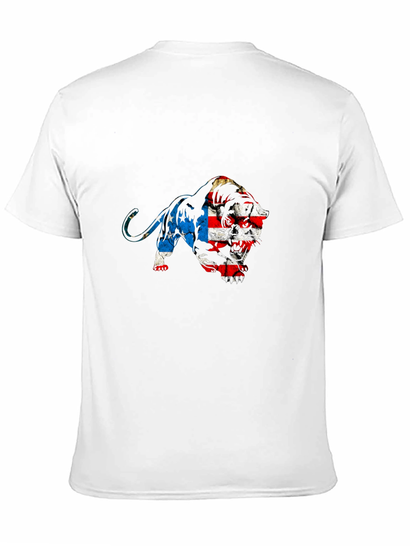 American Flag Lion Graphic Tee - Black