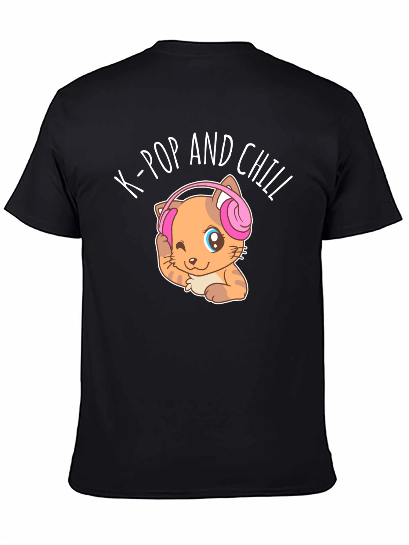 K-Pop and Chill Cat Graphic Tee