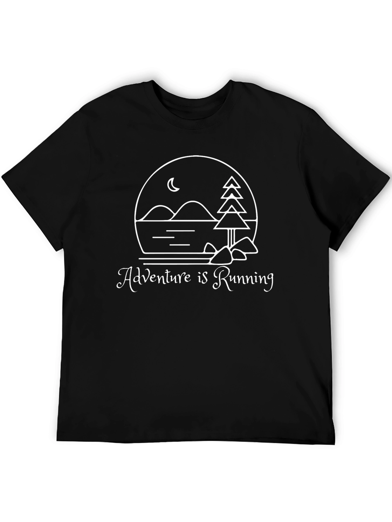 Adventure is Running Graphic Tee - Black