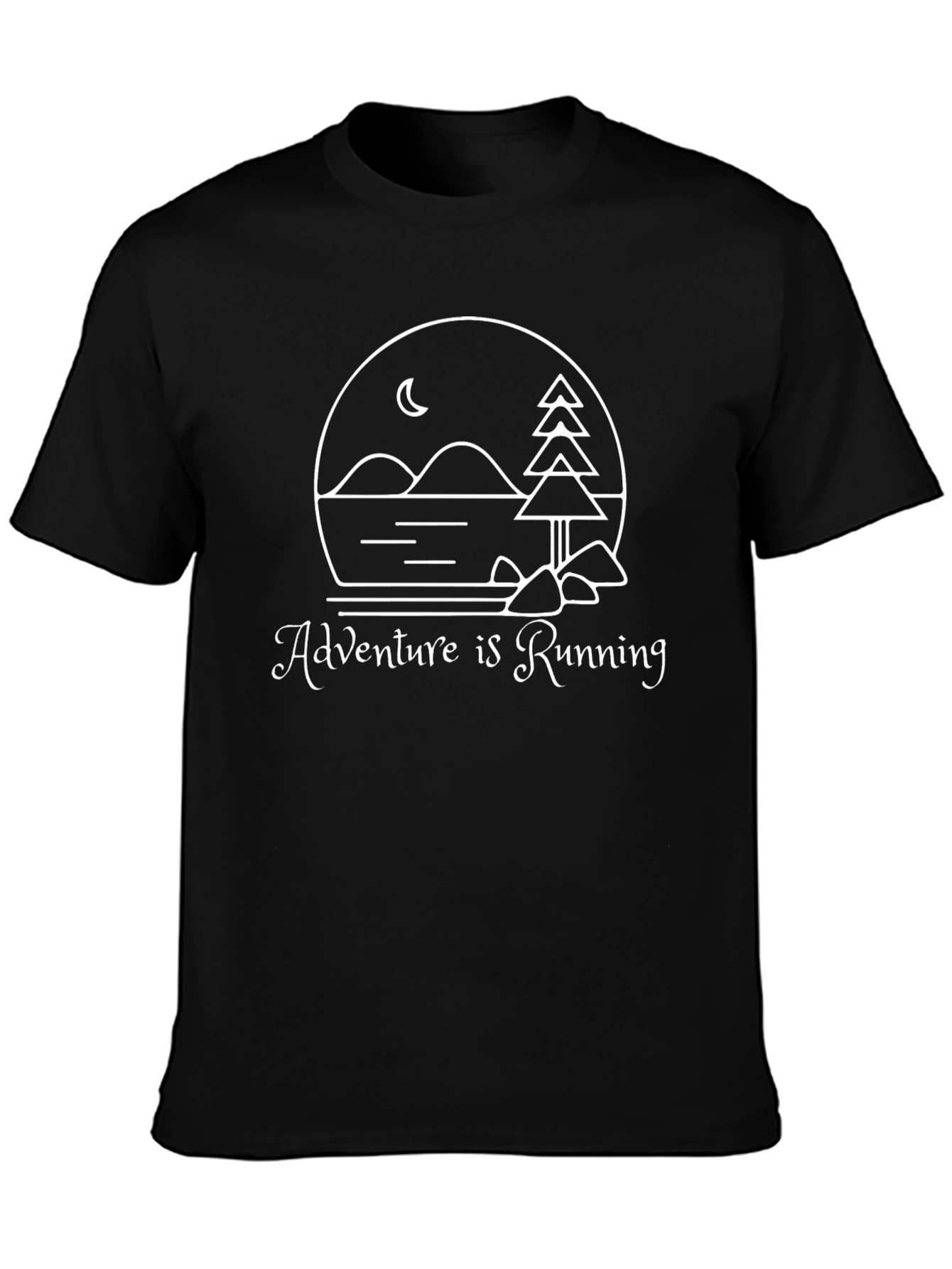 Adventure is Running Graphic Tee - Black