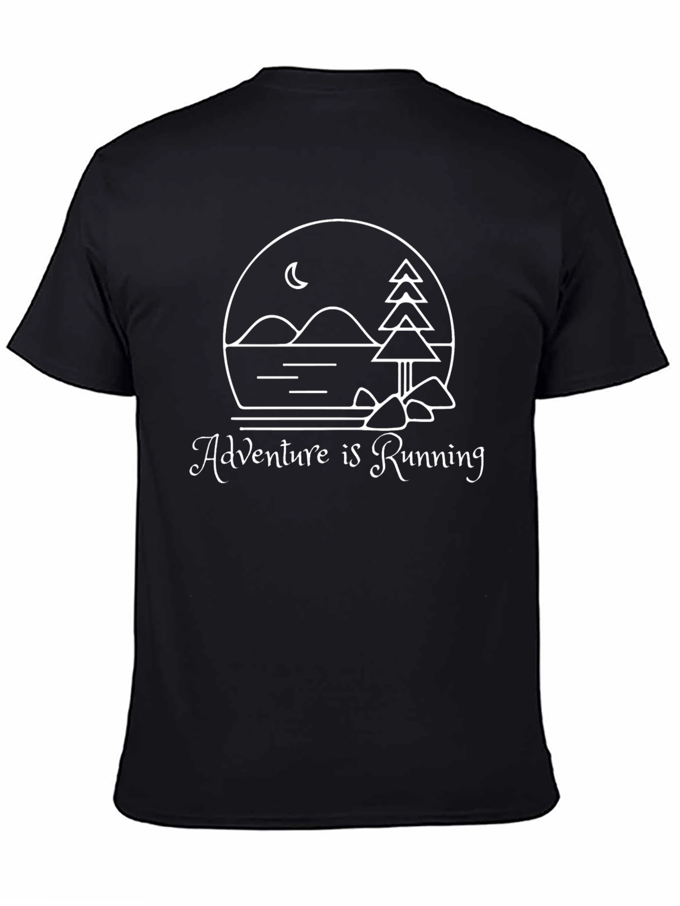 Adventure is Running Graphic Tee - Black