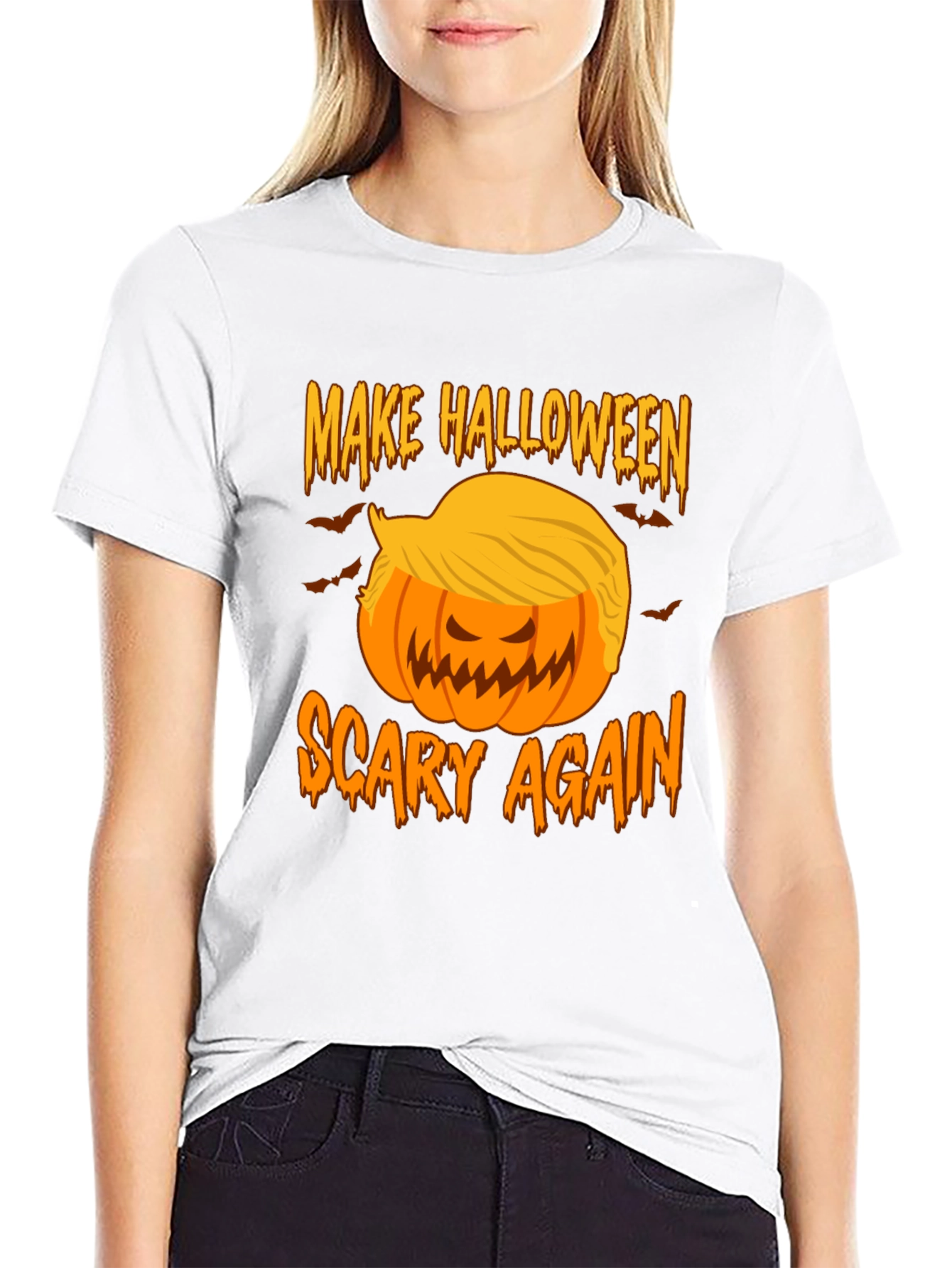 Make Halloween Scary Again - Funny Pumpkin T-Shirt
