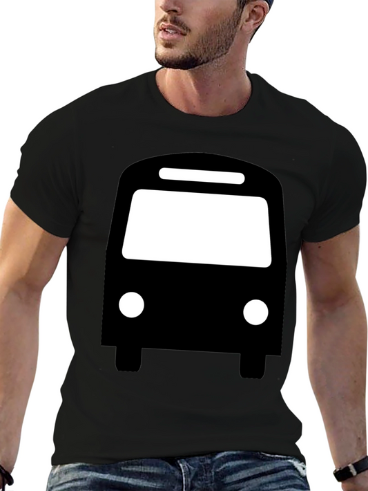 Bus Graphic T-Shirt - Black Cotton Tee