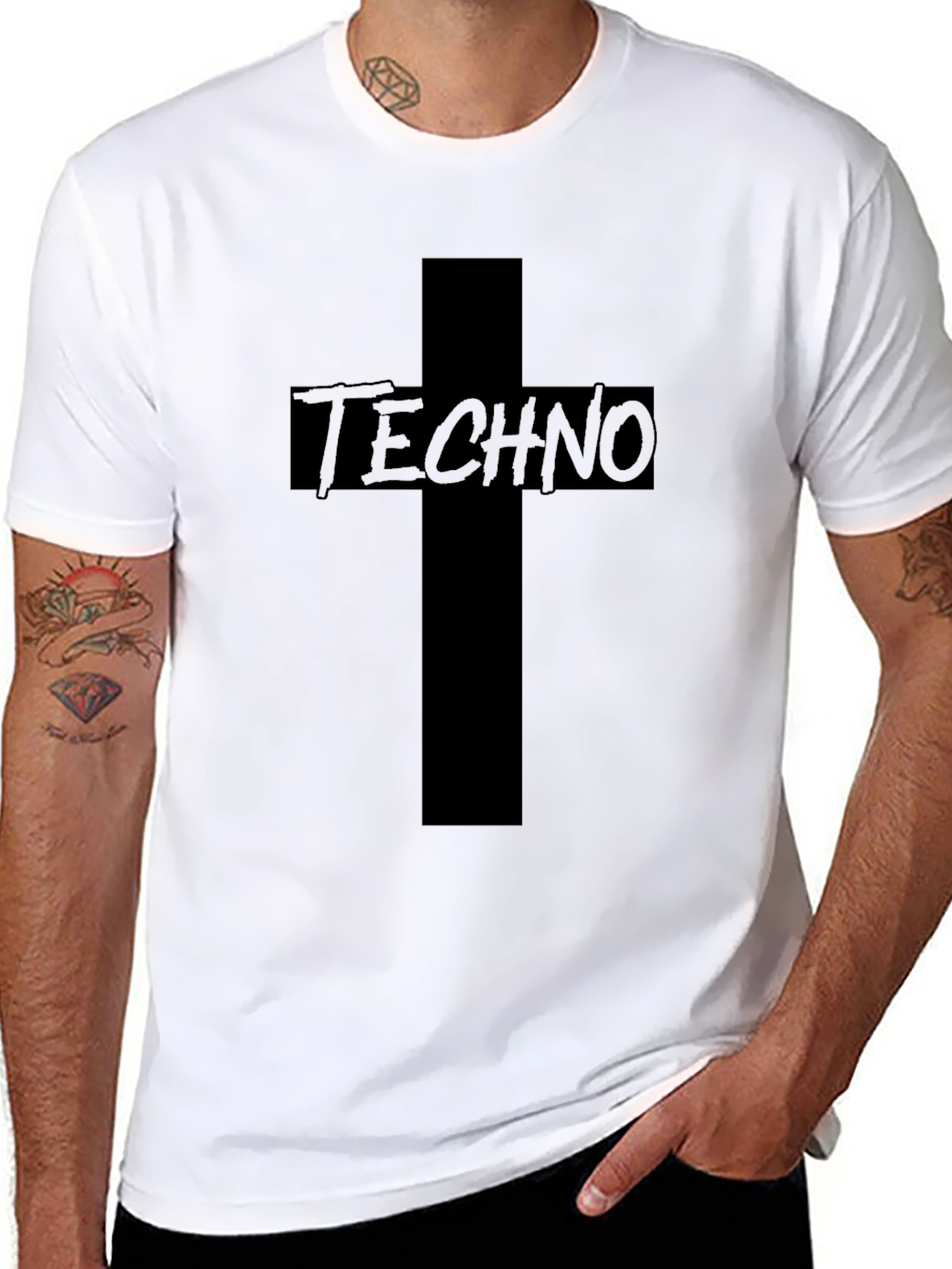 Techno Cross Graphic T-Shirt