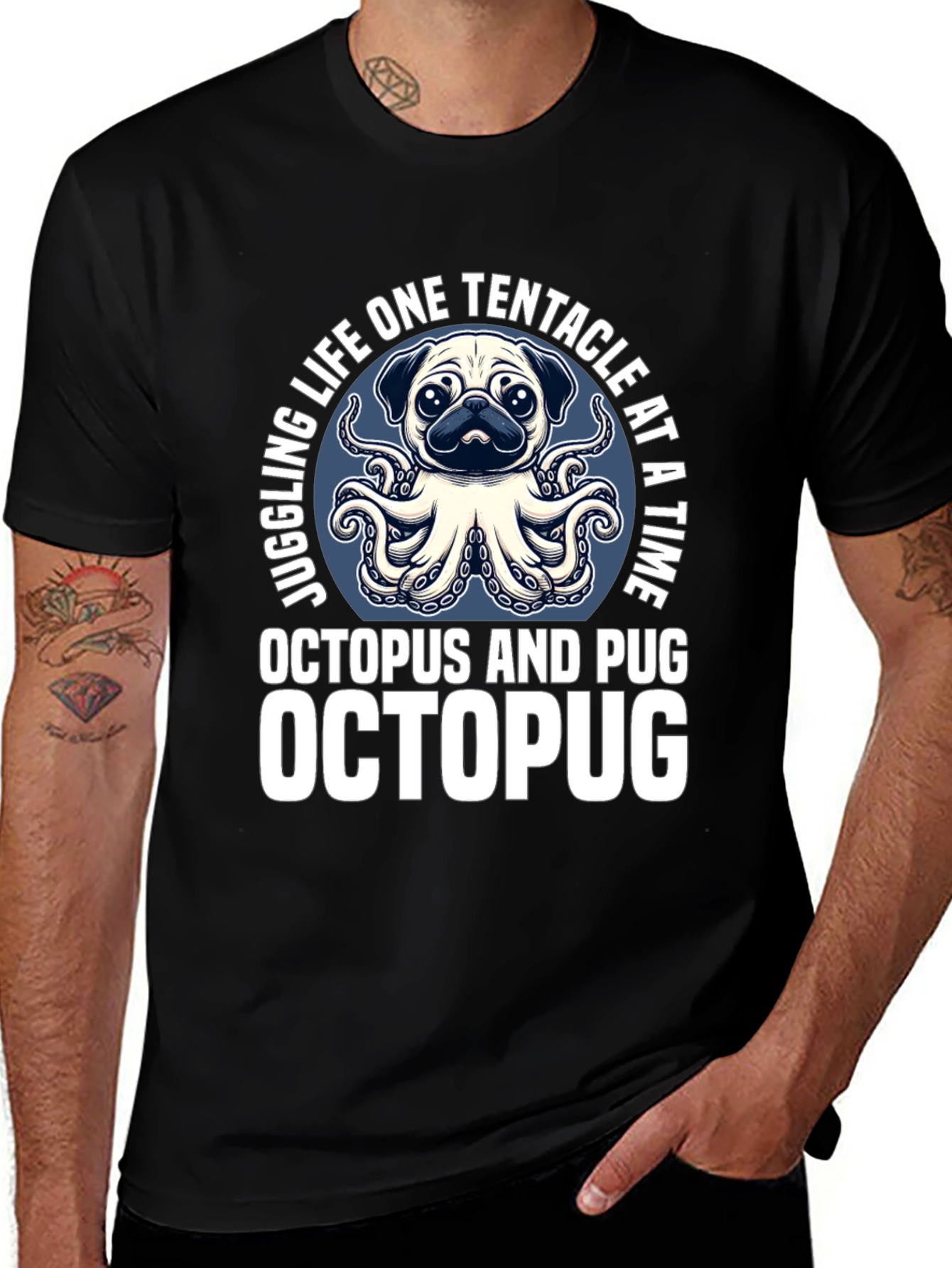 Octopus Pug Graphic T-Shirt - OctoPug