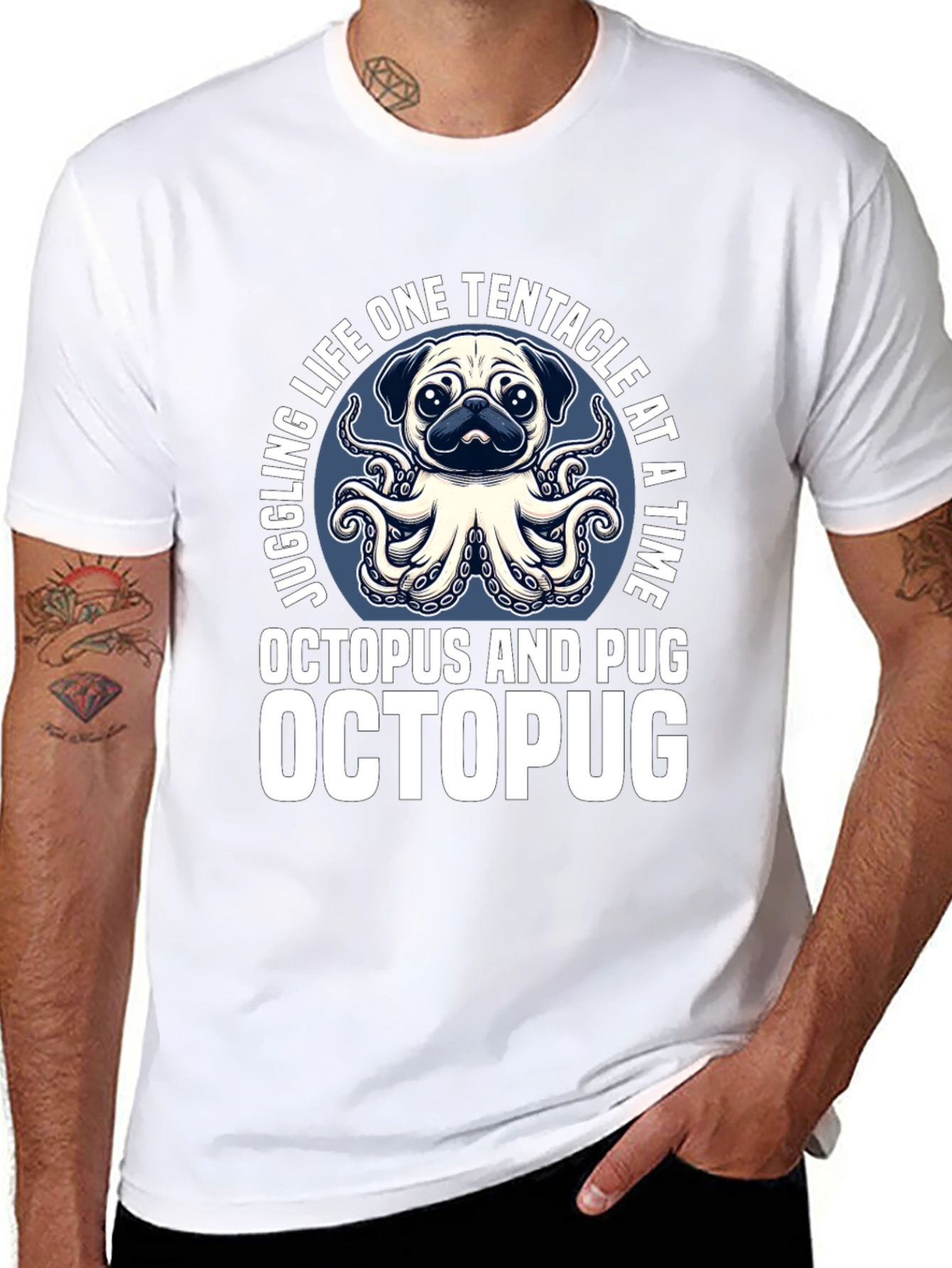 Octopus Pug Graphic T-Shirt - OctoPug